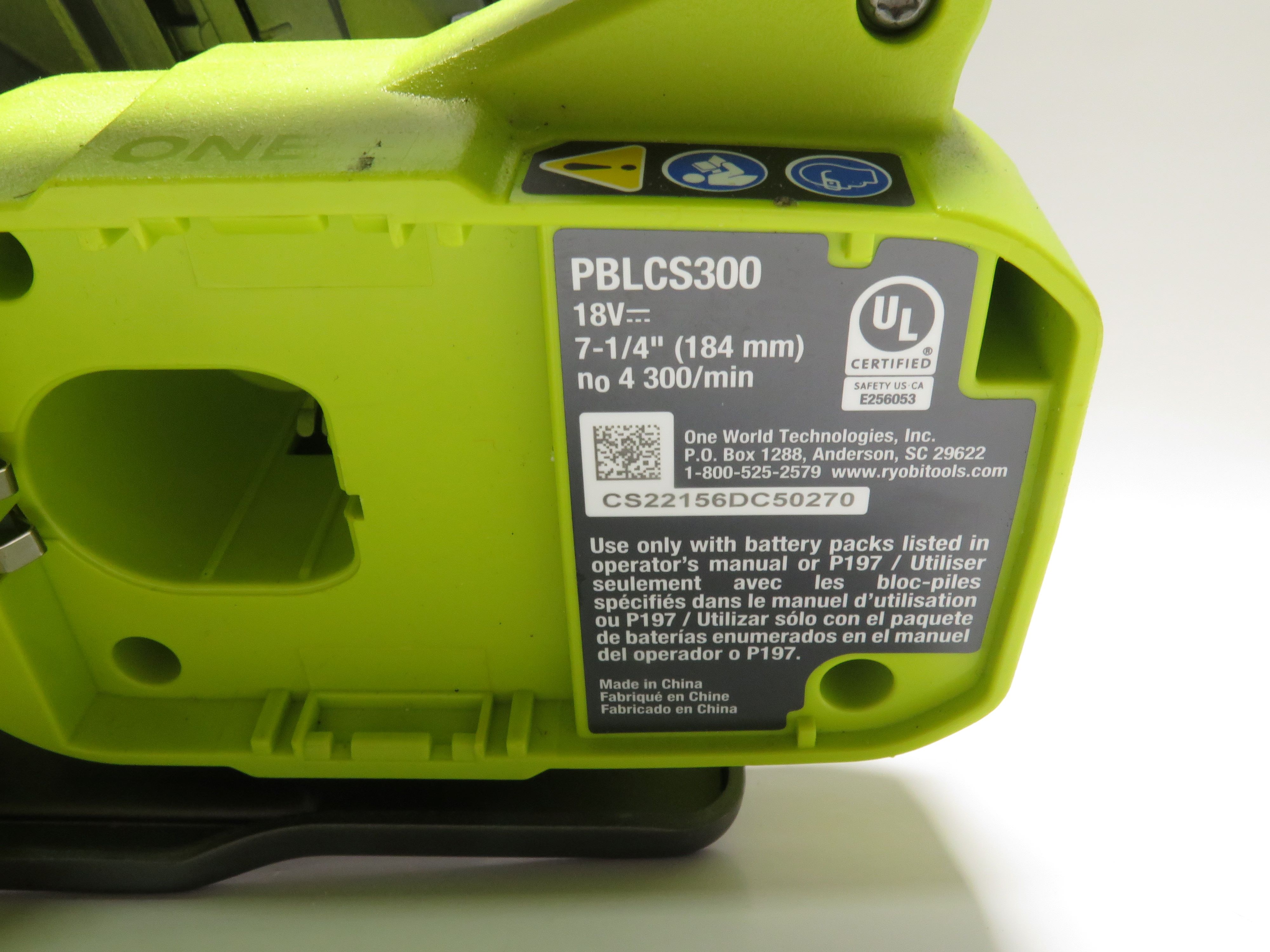 Ryobi Pblcs One Hp V Brushless Cordless In Circular Saw