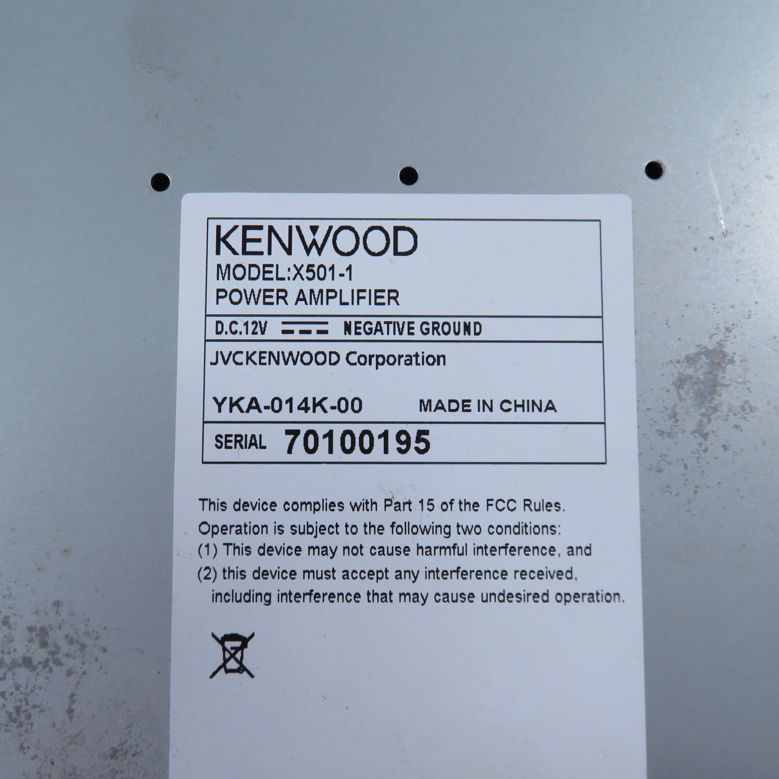 Kenwood Excelon X501 1 Class D Monoblock 300W RMS 1000W MAX Amplifier