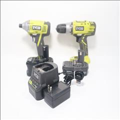 Ryobi P V One Drill Impact Driver Kit Batteries Charger