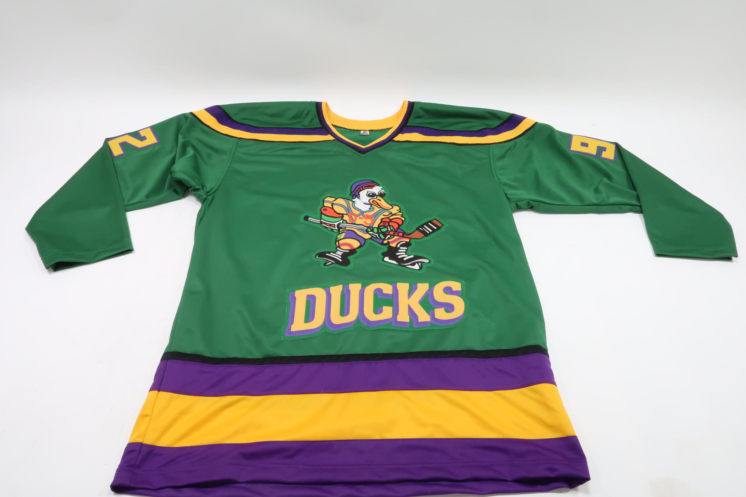 Vincent Larusso Signed The Mighty Ducks Jersey Inscribed Banks