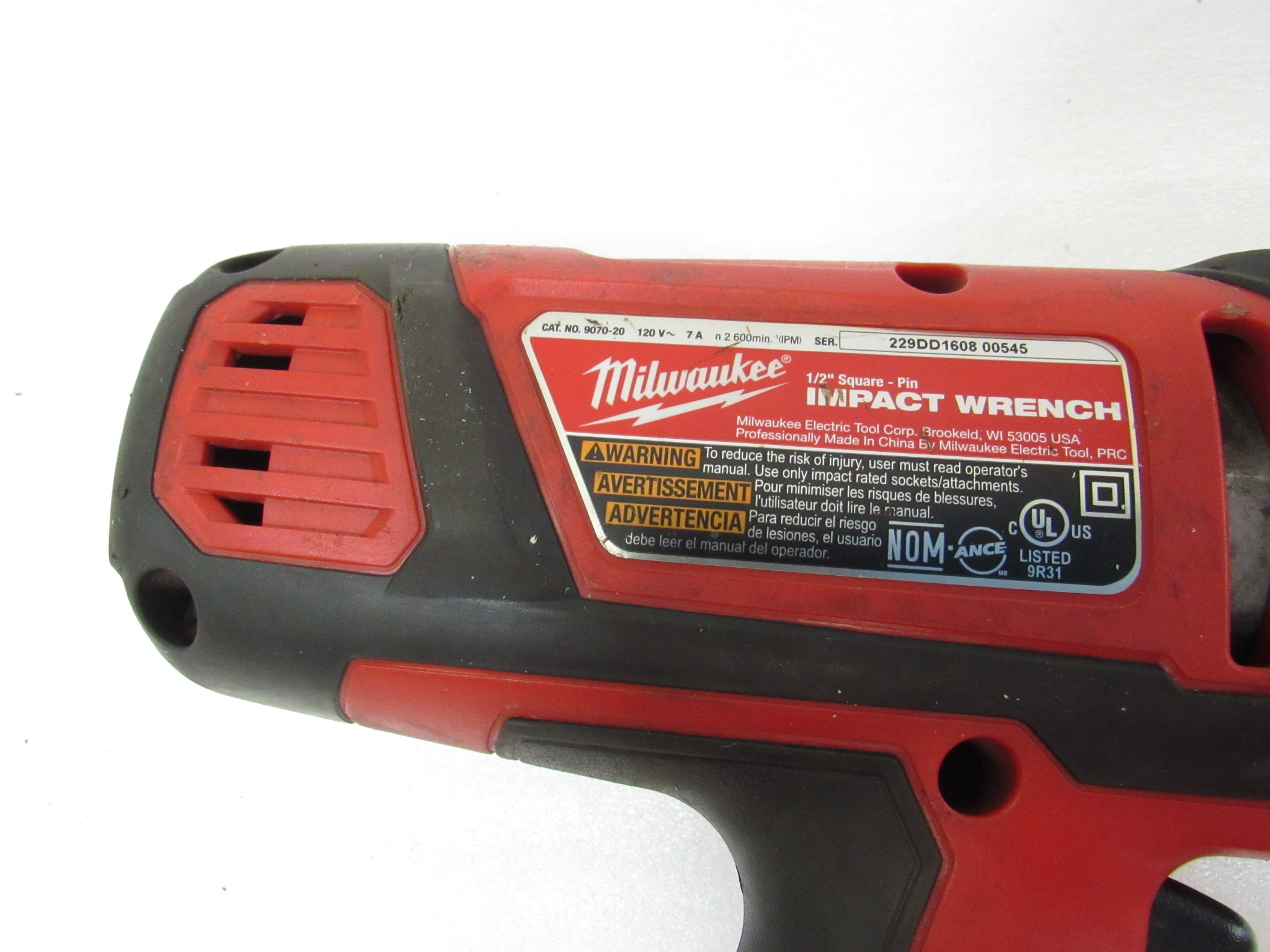 Milwaukee 9070 20 1 2 Corded Impact Wrench