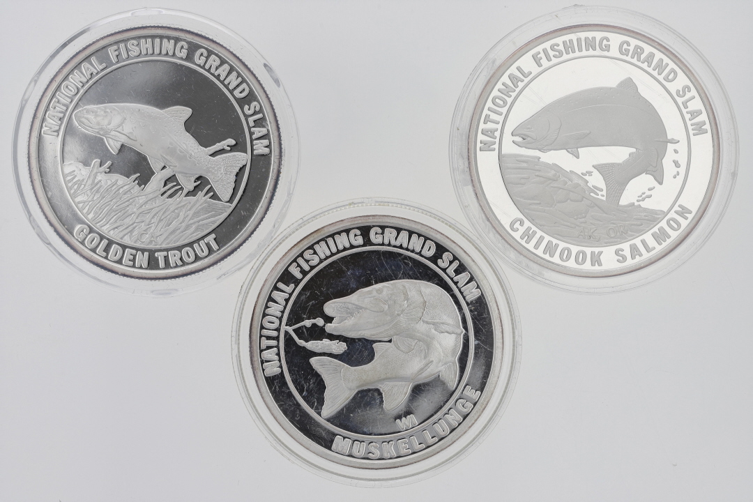 National Fishing Grand Slam 1 oz .999 Fine Silver Coins Collection