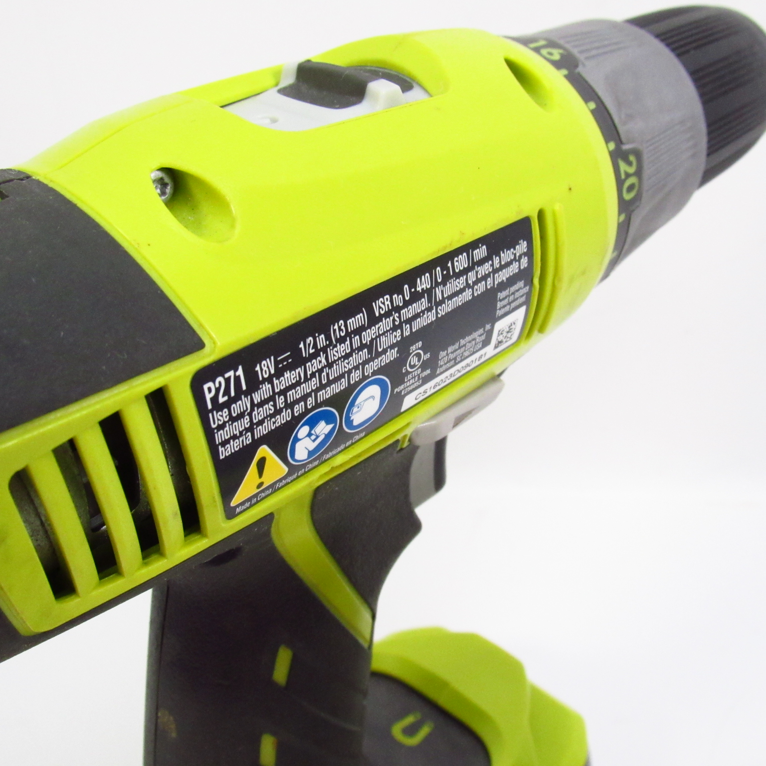 Ryobi best sale p271 drill