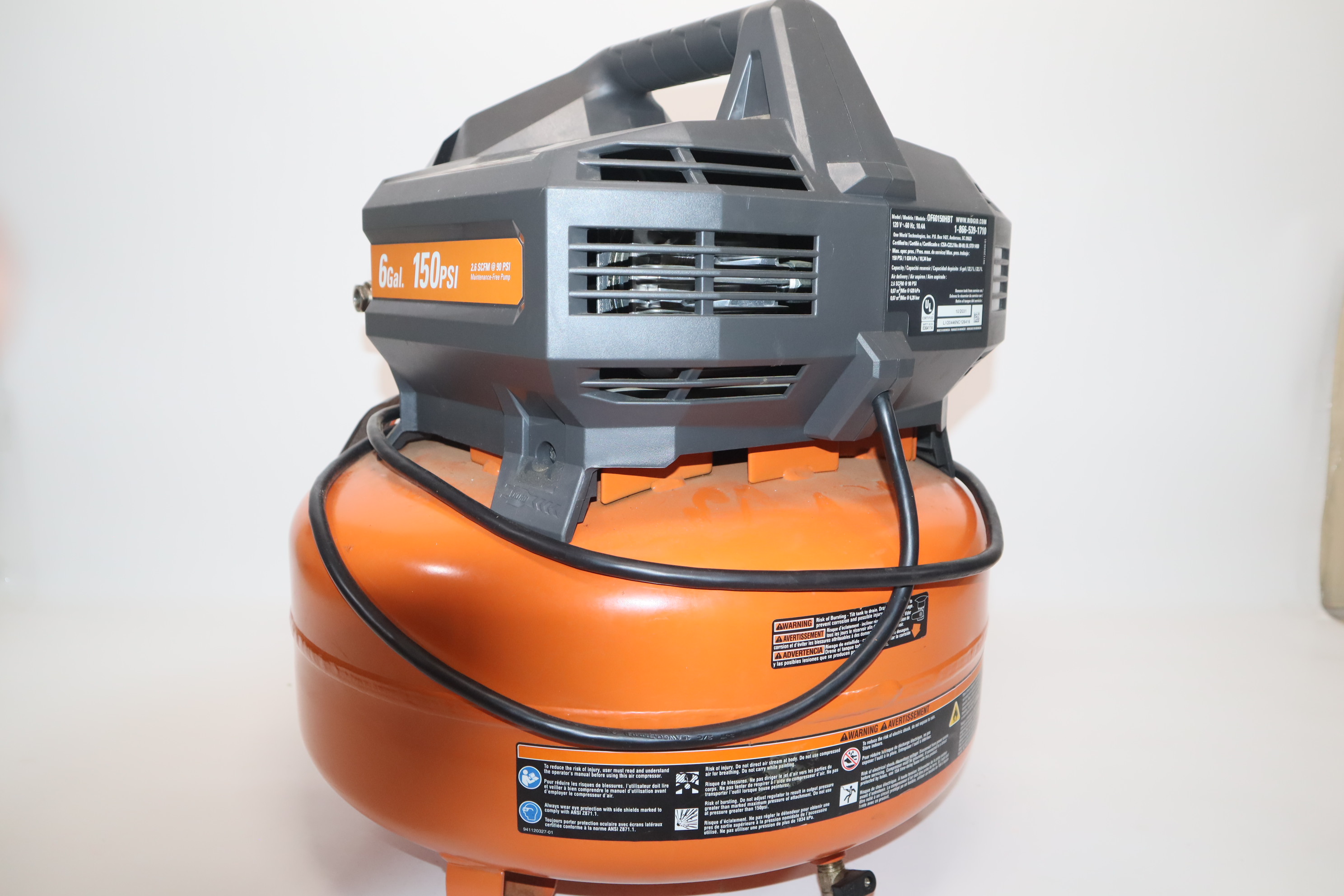 Ridgid 6 online gal 150 psi