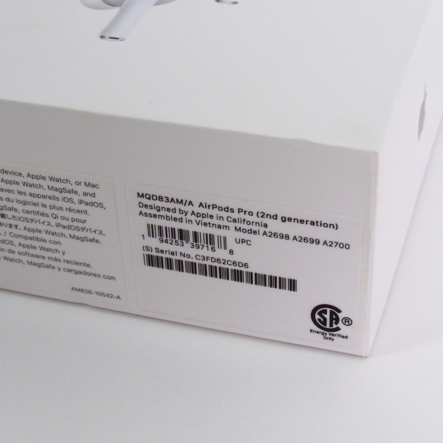 Apple AirPods Pro Box Only - White