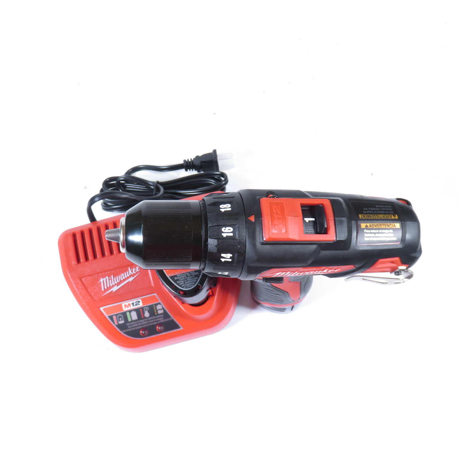 Milwaukee 2407-22 M12 12V Lithium-Ion Cordless 3/8 in. Drill/Driver Kit