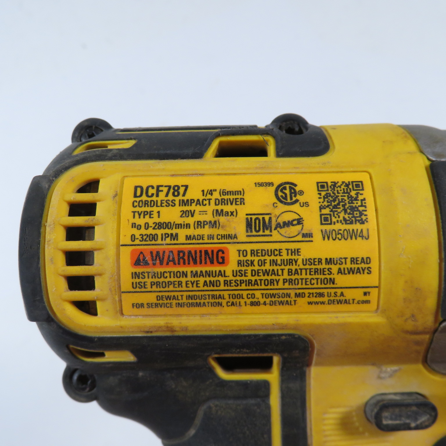 Dewalt impact driver online dcf787