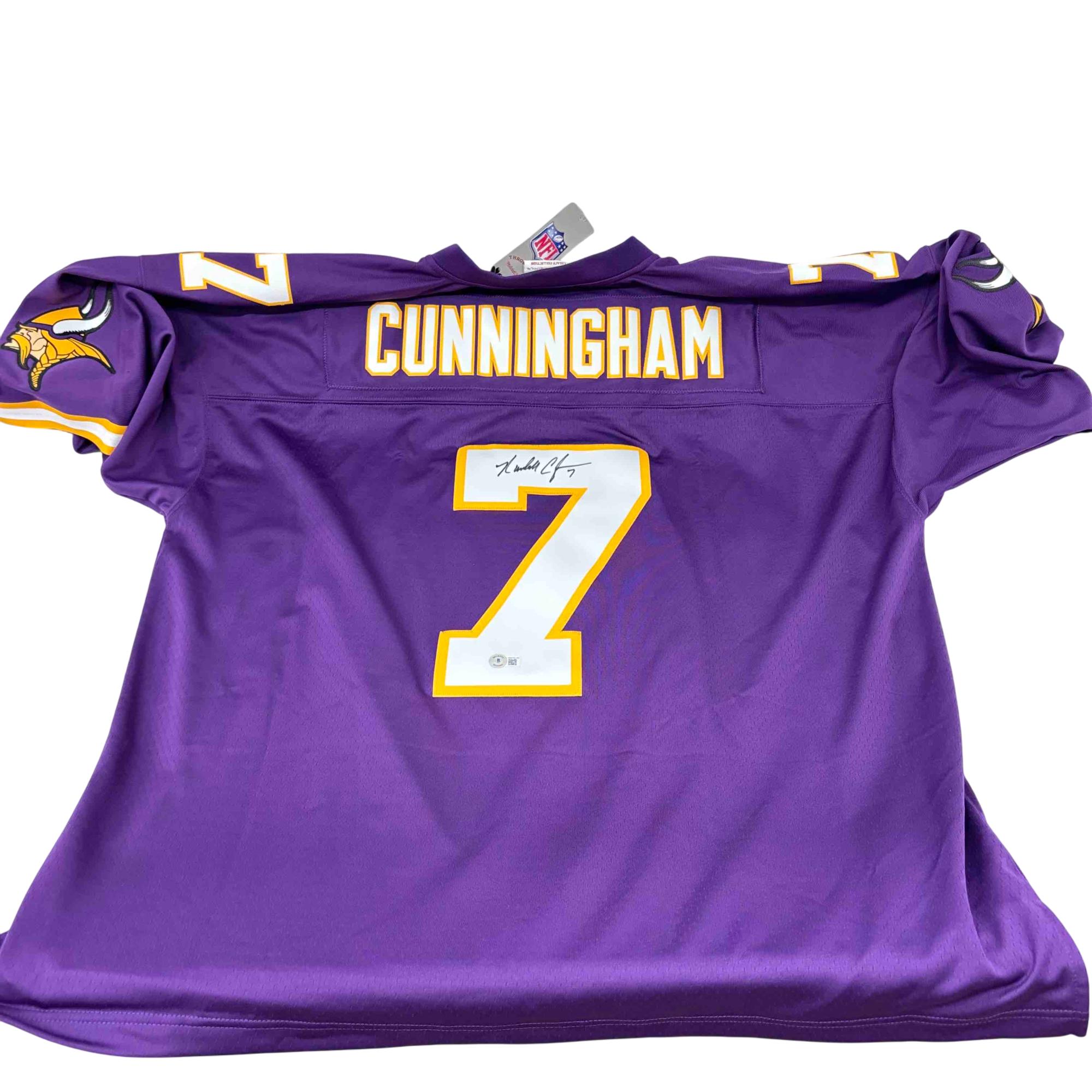 Mitchell Ness Randall Cunningham 7 Autographed Minnesota Vikings Jersey 3XL