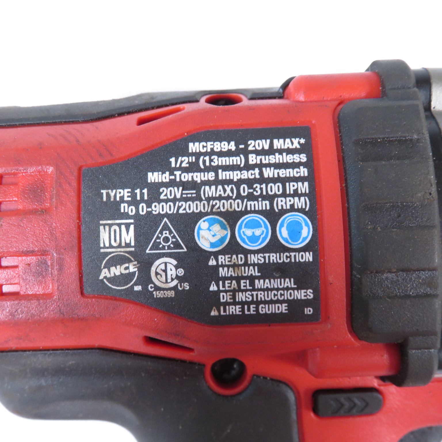 Mac Tools MCF894 20 Volt MAX 1 2 Drive Brushless Mid Torque Impact Wrench