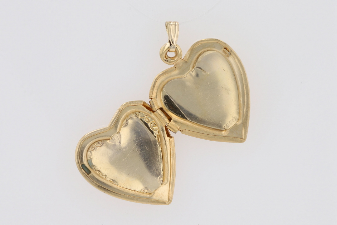 Polished Heart Locket in 14K Gold