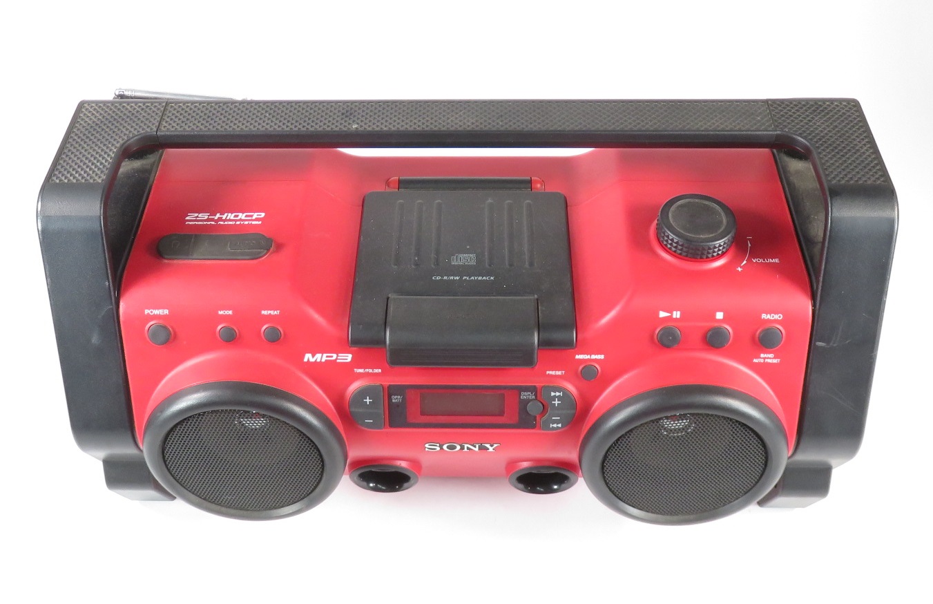 Red sold Sony ZS-H10CP MP3 CD Playback/Radio/Boombox Work Heavy Duty-NO POWER SUPPLY