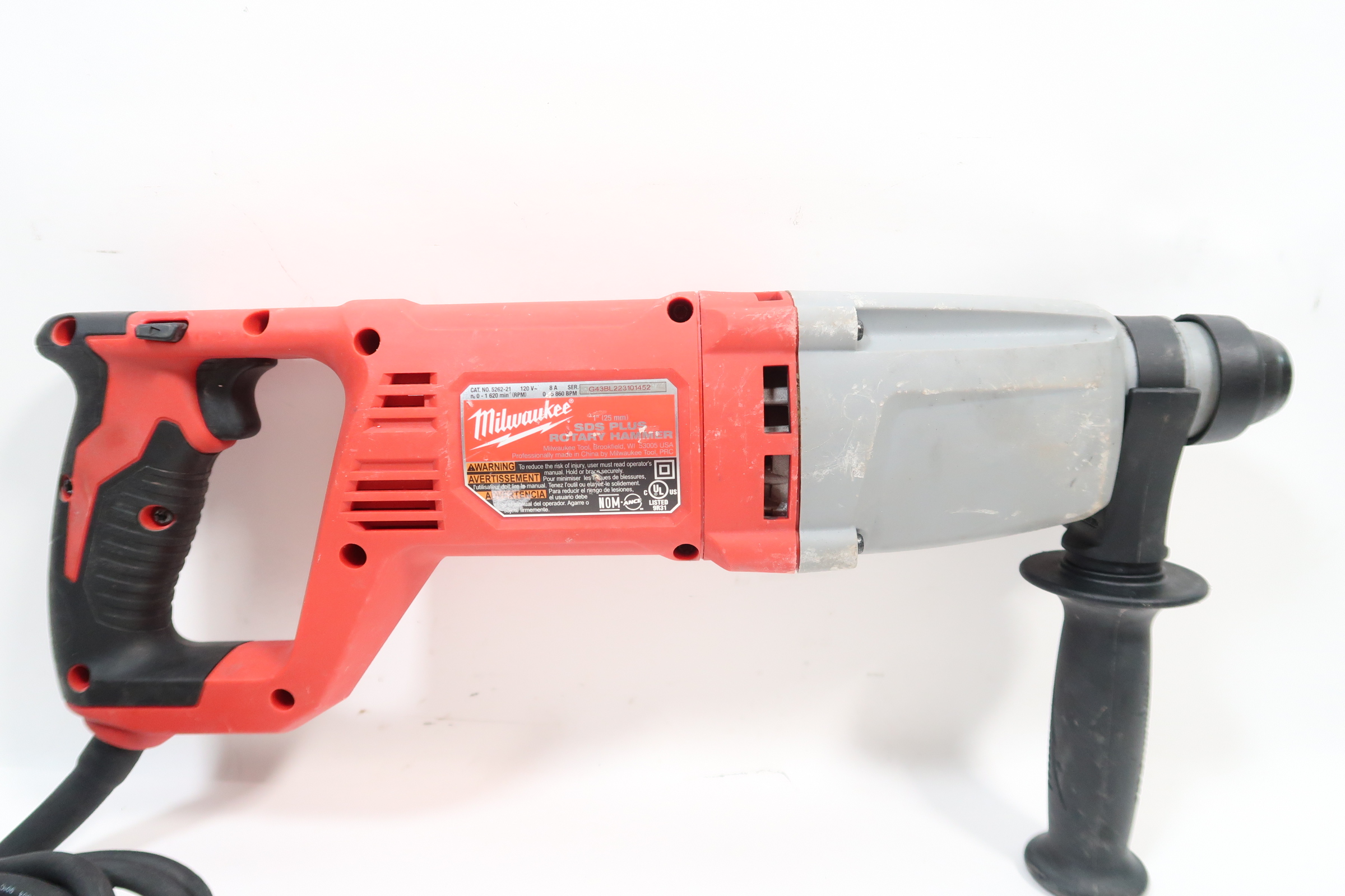 Milwaukee 5262 21 8 Amp Corded 1 in. SDS D Handle Rotary Hammer