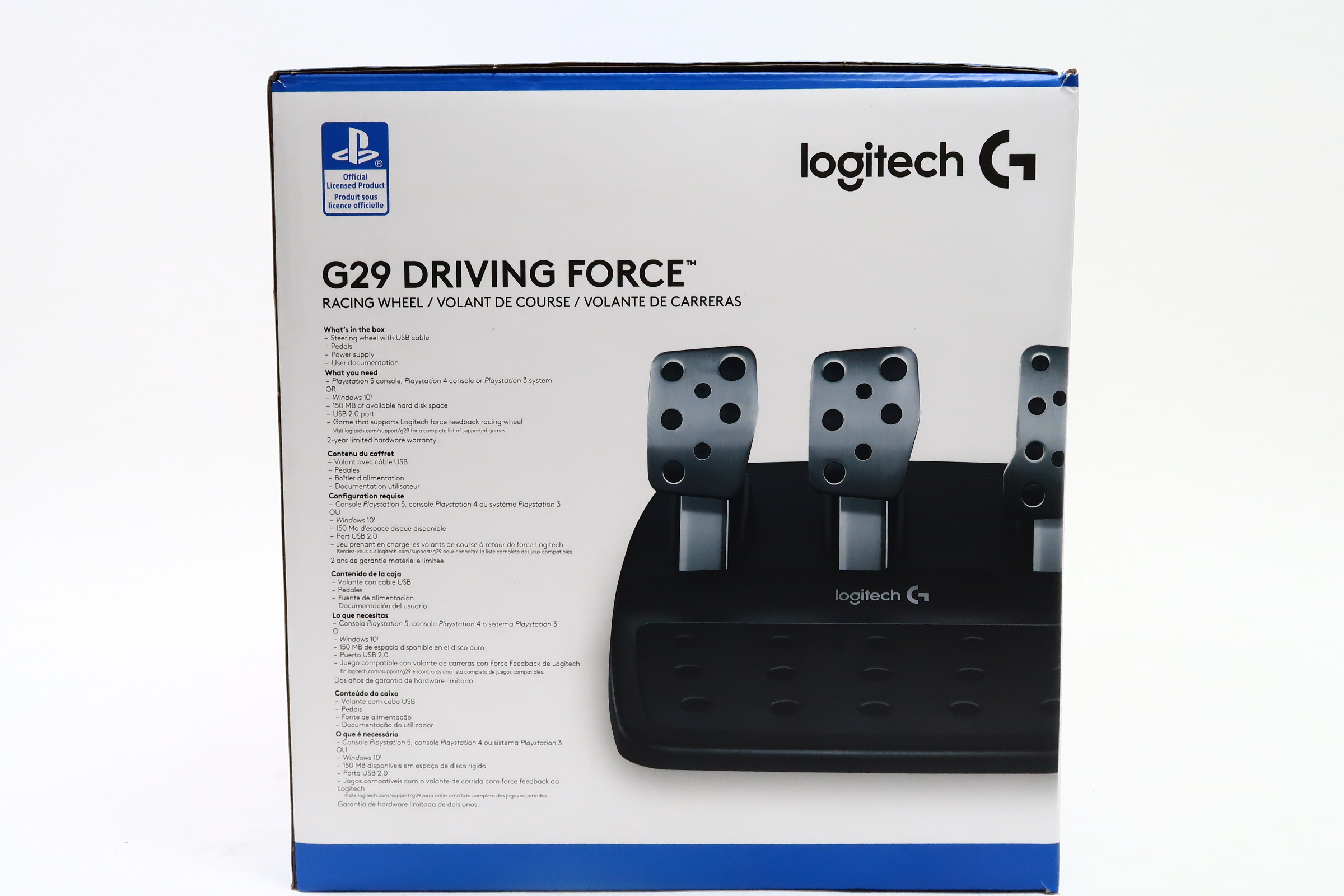 Logitech G G29 Volante y Pedales de Carrera, Force Feedback, para PS5, PS4,  PC y MAC