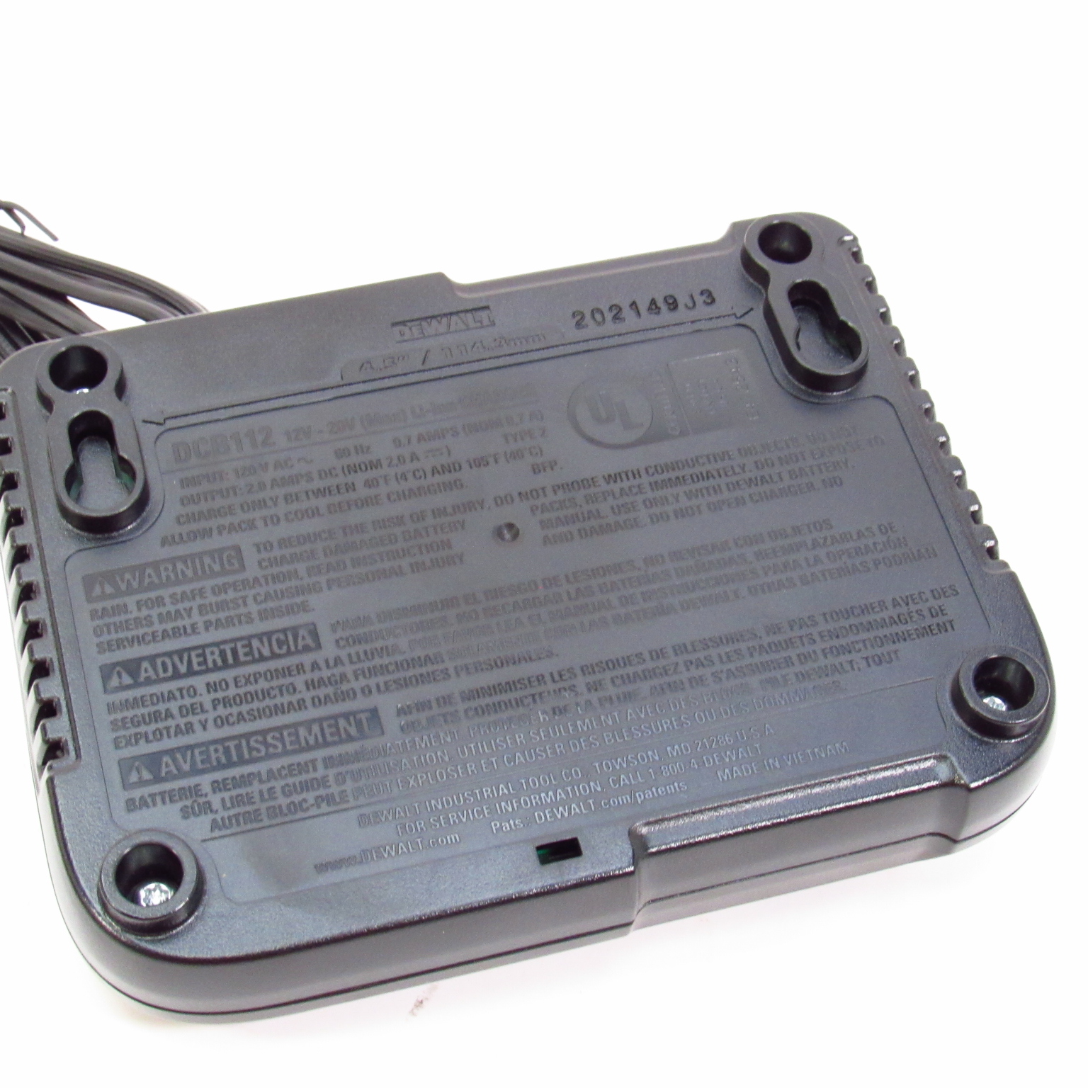DeWalt DCB112 12V/20V Battery Charger &amp; DCB203 20V 2Ah Battery 2-Pack