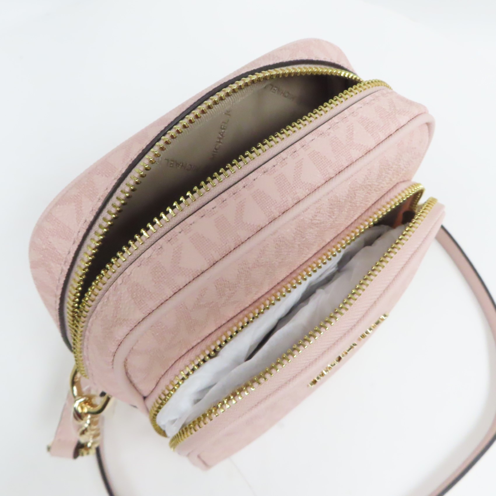 Michael Kors 35F1GTVC2B Jet Set Travel Medium Logo Crossbody Bag - Powder Blush