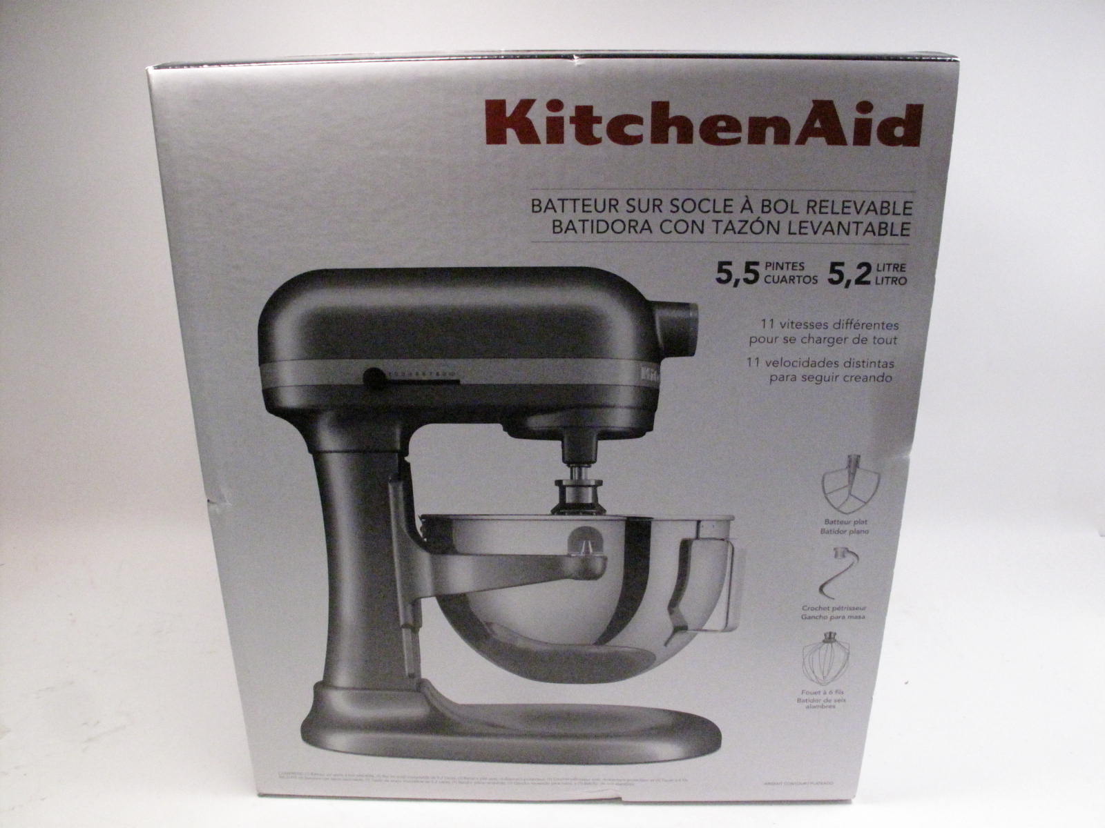 KitchenAid - 5.5 Quart Bowl-Lift Stand Mixer - Contour Silver