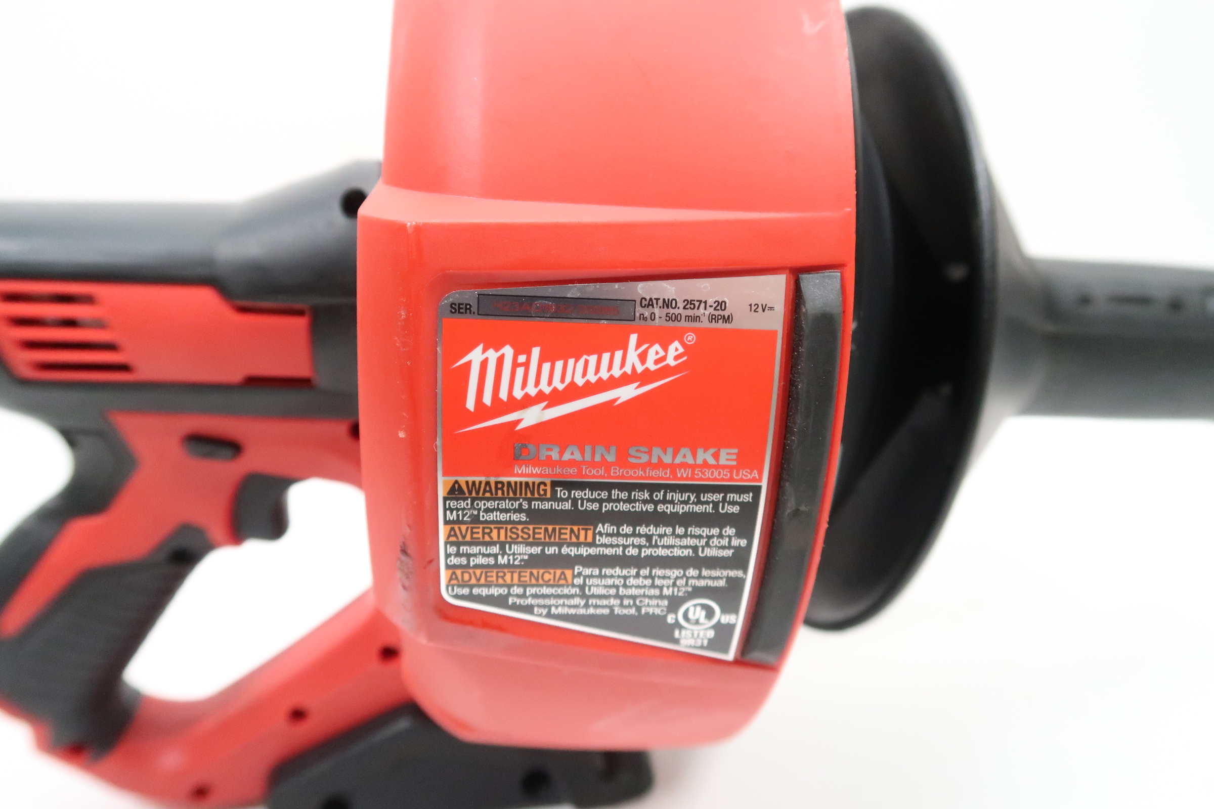 Milwaukee 2571-20 12-Volt Lithium-Ion Cordless Drain Snake Auger