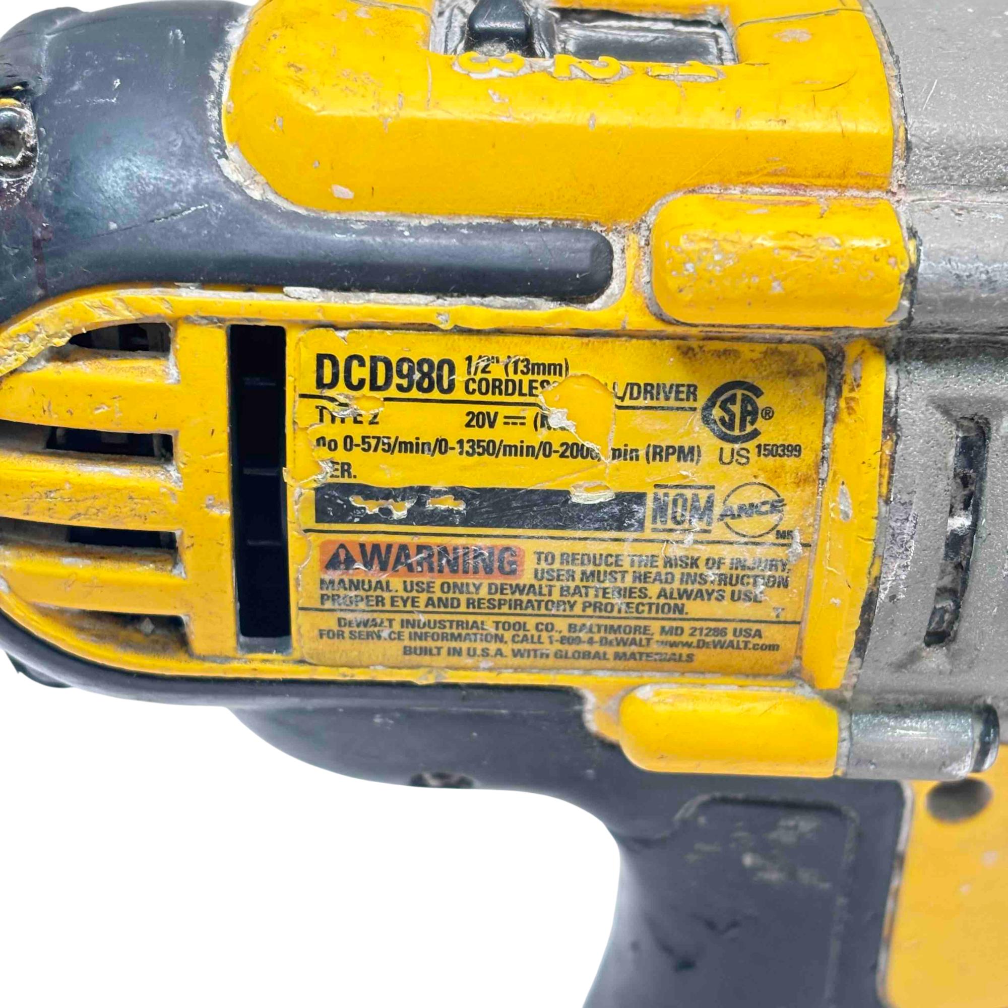 Dewalt dcd980 tool only discount