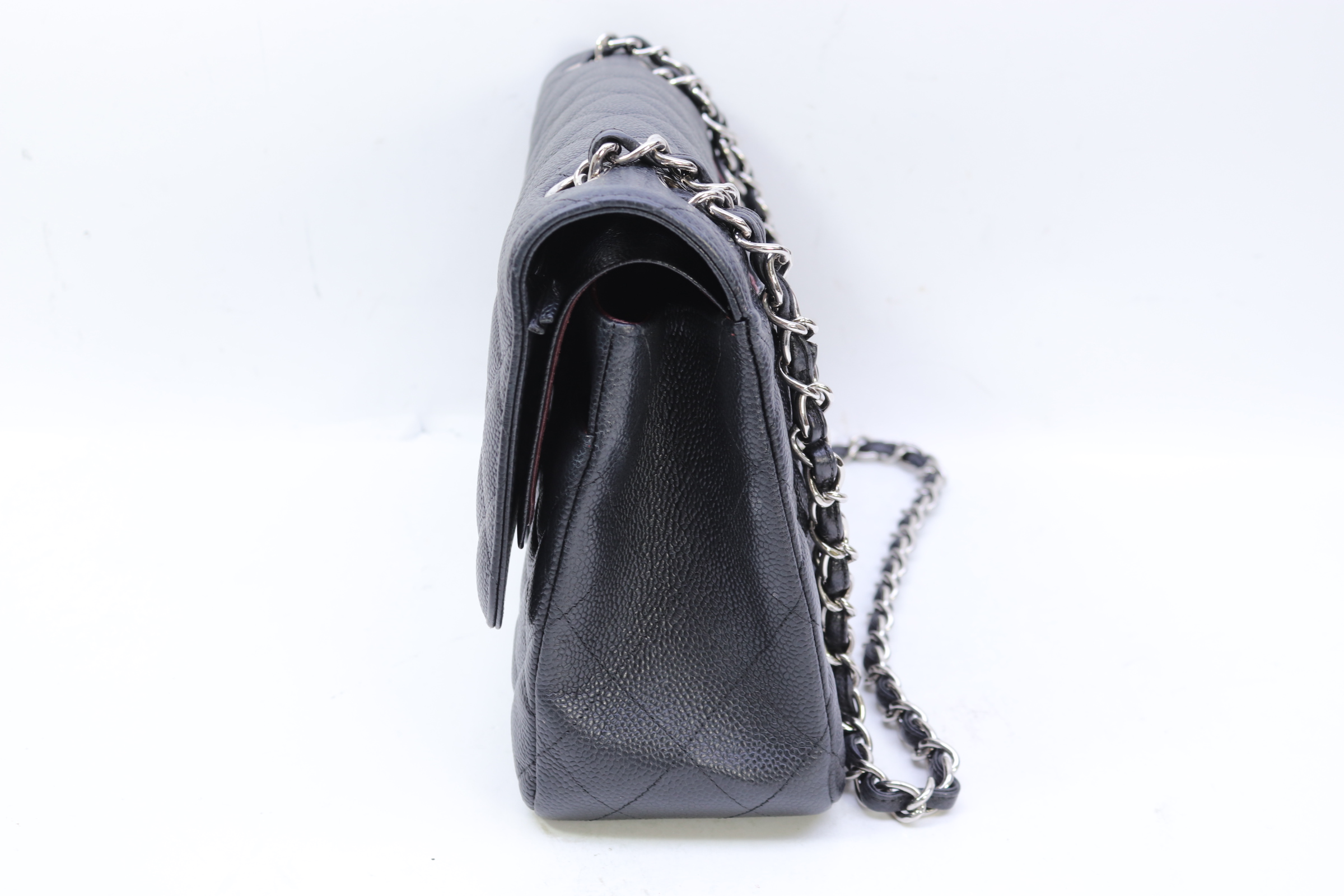 Chanel Q6BAQP0FK4086 Black Quilted Caviar Classic Double Flap Jumbo Bag