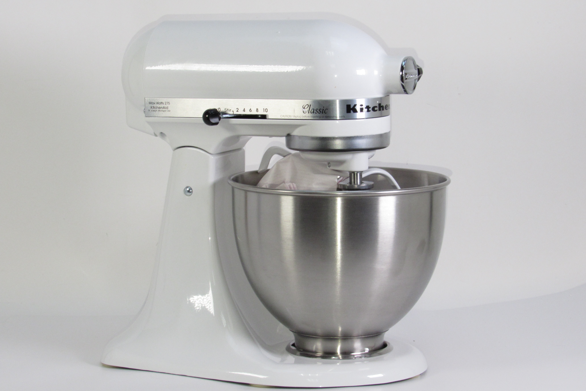 KitchenAid® Classic™ Series 4.5 Quart Tilt-Head Stand Mixer, White, K45SS
