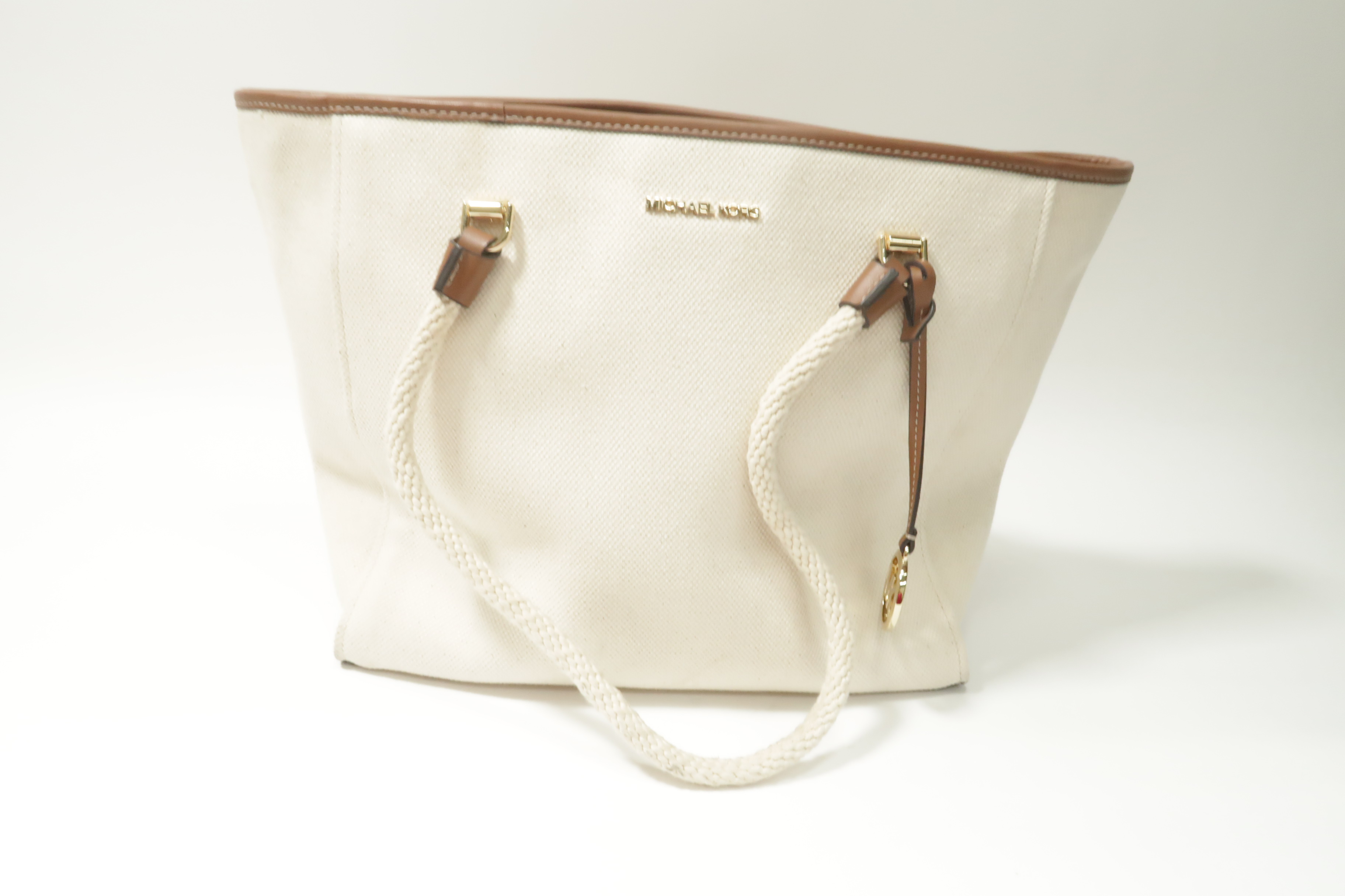 Michael Kors Blakely Large Canvas Tote Bag - Natural