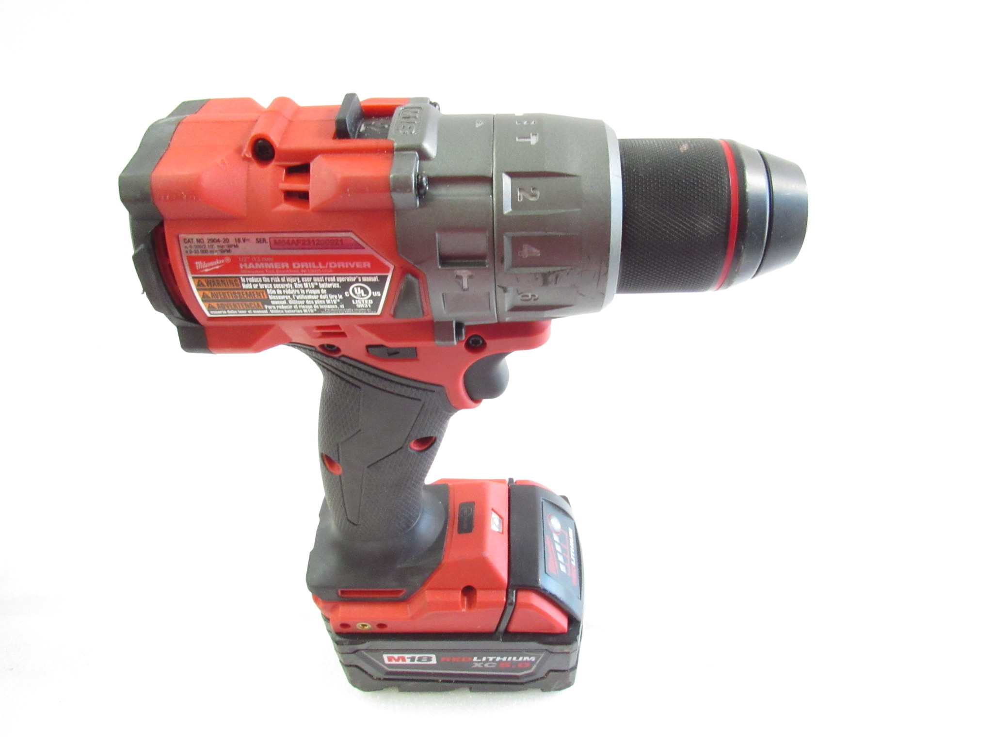 Milwaukee M18 FUEL 2904-20 1/2 Brushless Hammer Drill Driver 3.0 Ah HO  Battery