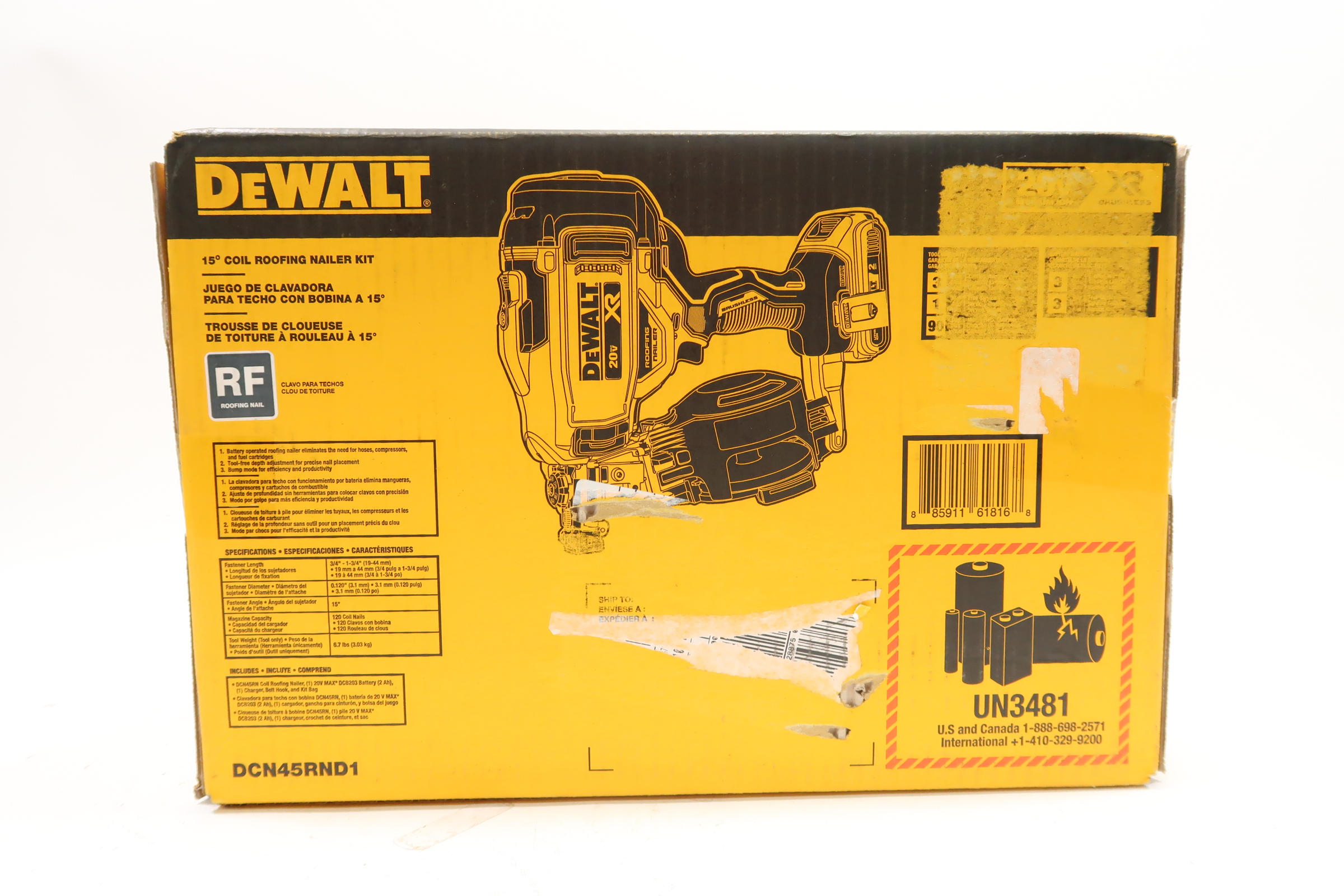 Dewalt battery discount operated roofing nailer