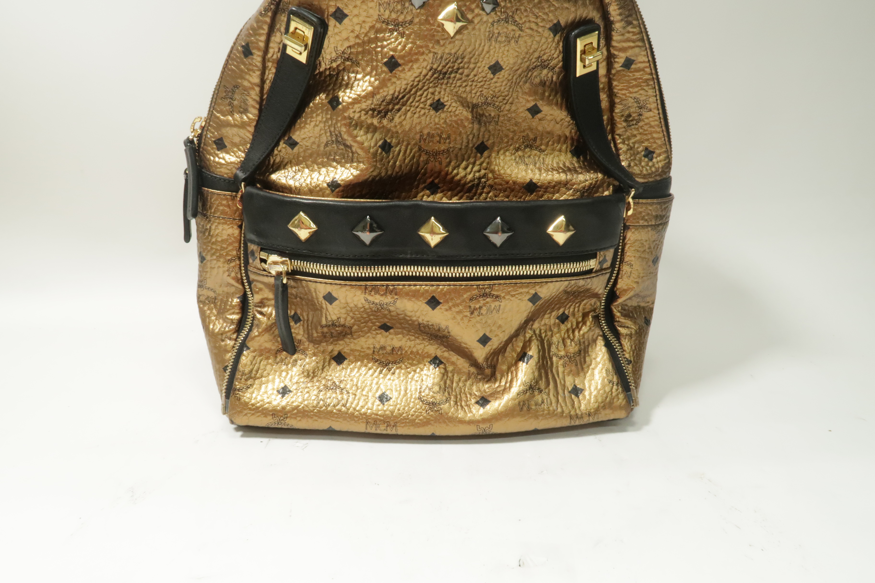 Mcm hot sale metallic backpack