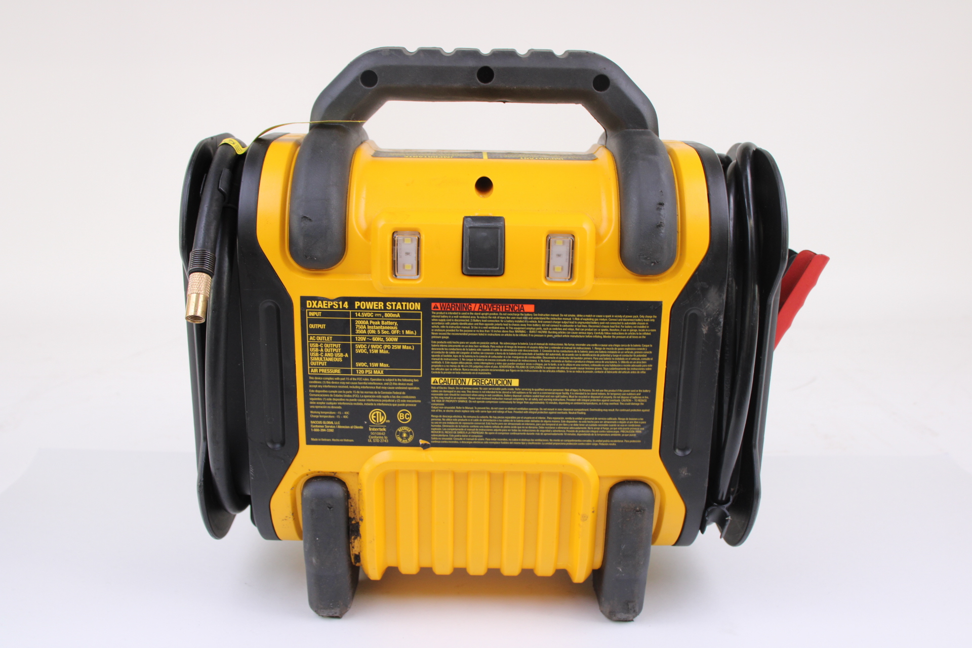 DeWalt DXAEPS14 1600 Peak Amp Portable 120 PSI Compressor Car Jump Starter