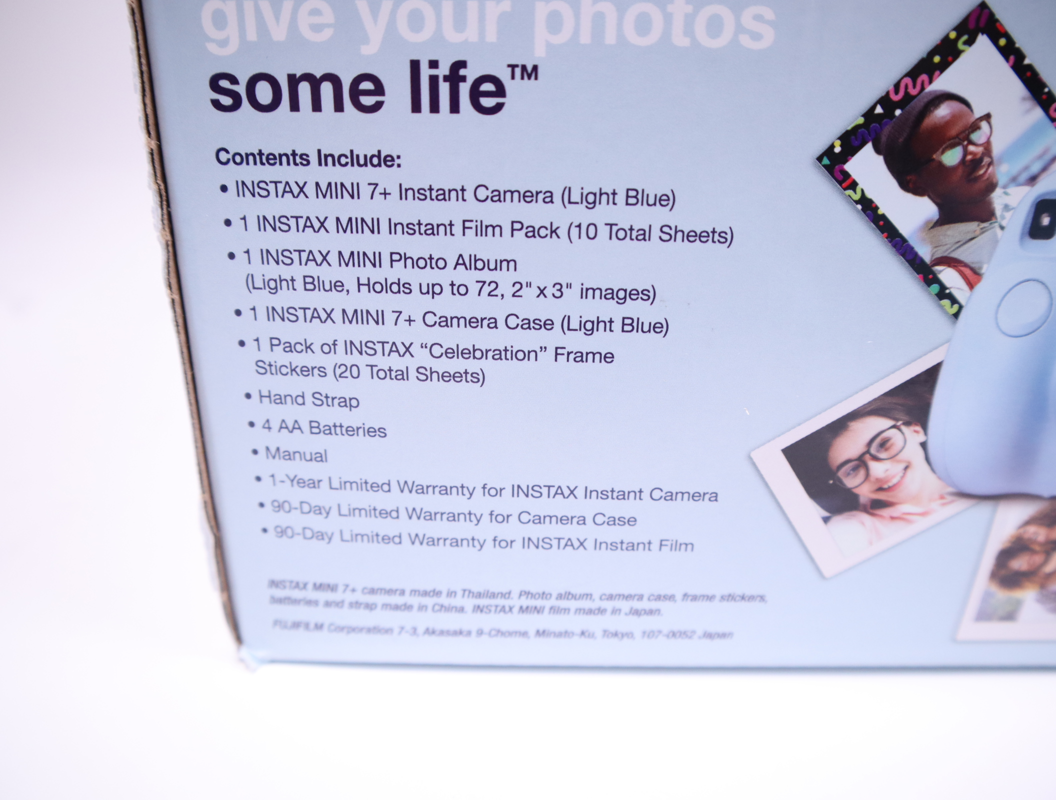 Fujifilm Instax Mini 7+ Instant Camera Bundle Light Blue