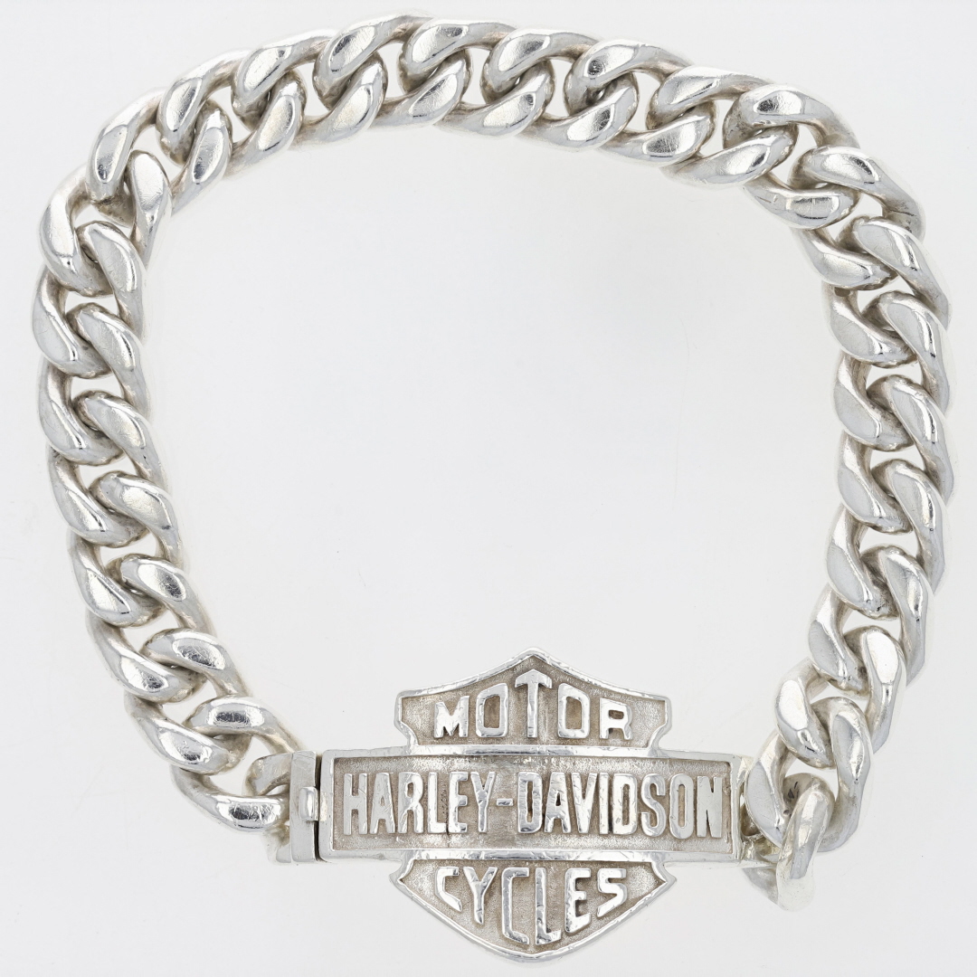 Harley Davidson Silver 925 Taxco M. Motorcycle Bike link Chain Bracelet 45 2024 Gram