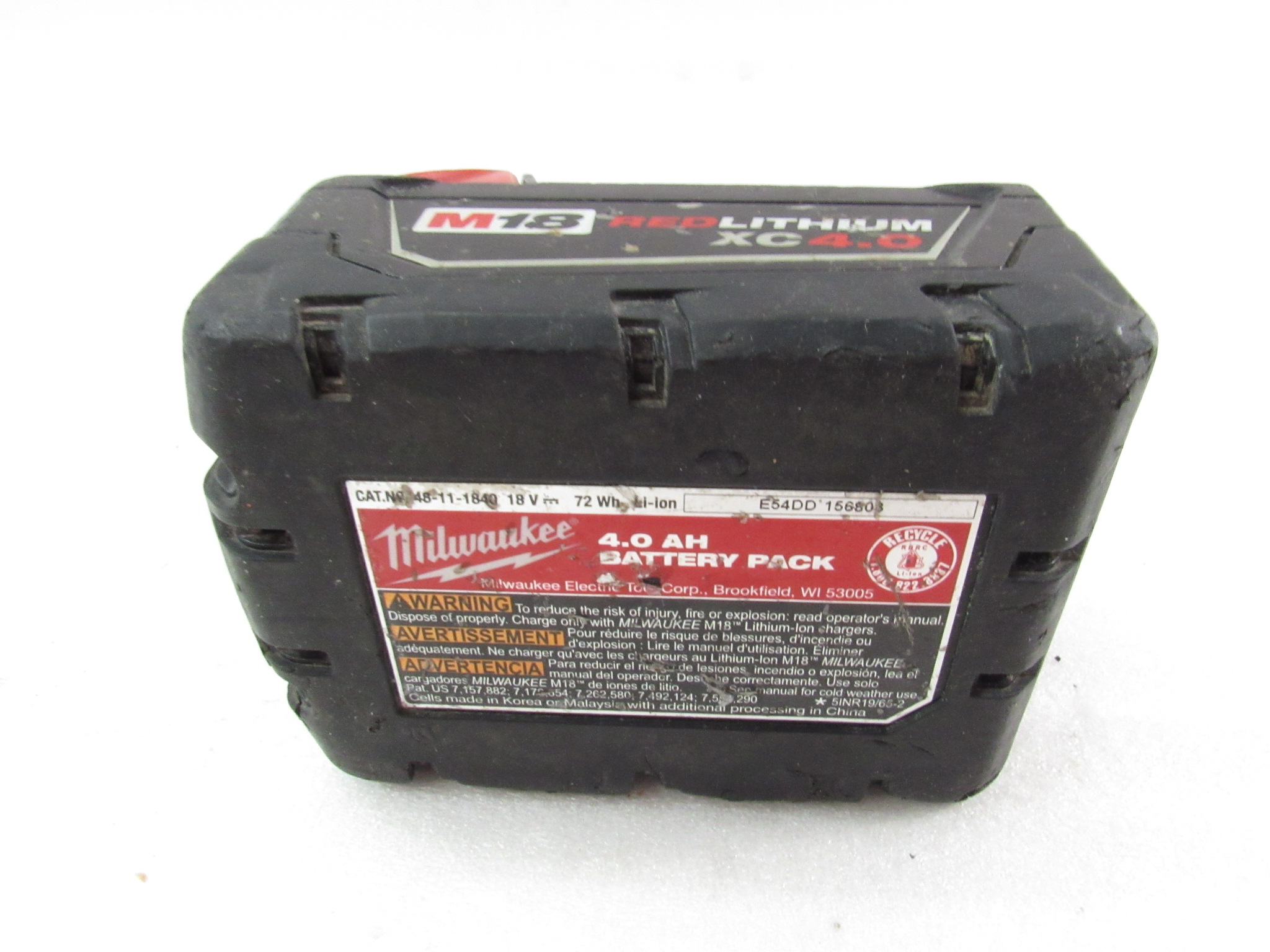 Milwaukee 18v 4ah battery hot sale