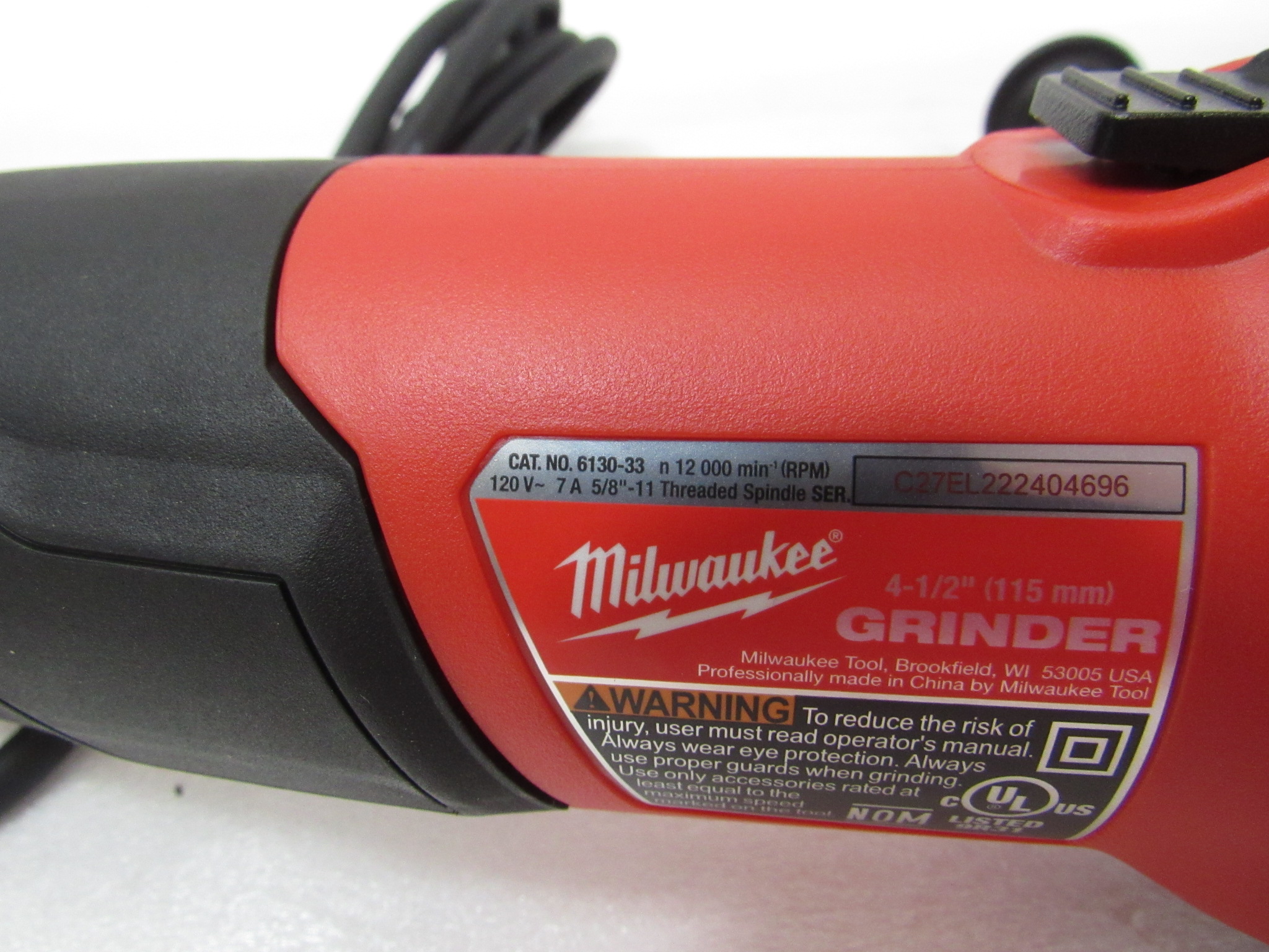 Milwaukee 6130-33 7.0 AMP 4-1/2 Small Angle Grinder