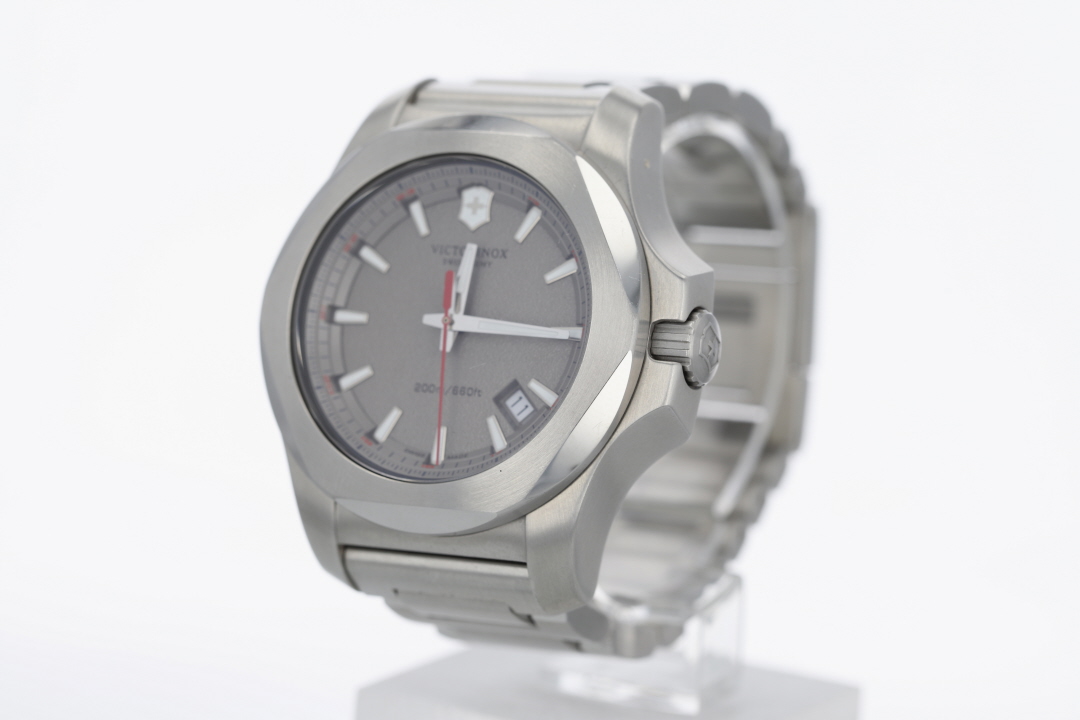 Victorinox I.N.O.X. Swiss Army Gray Dial Quartz Stainless Steel Men s Wristwatch