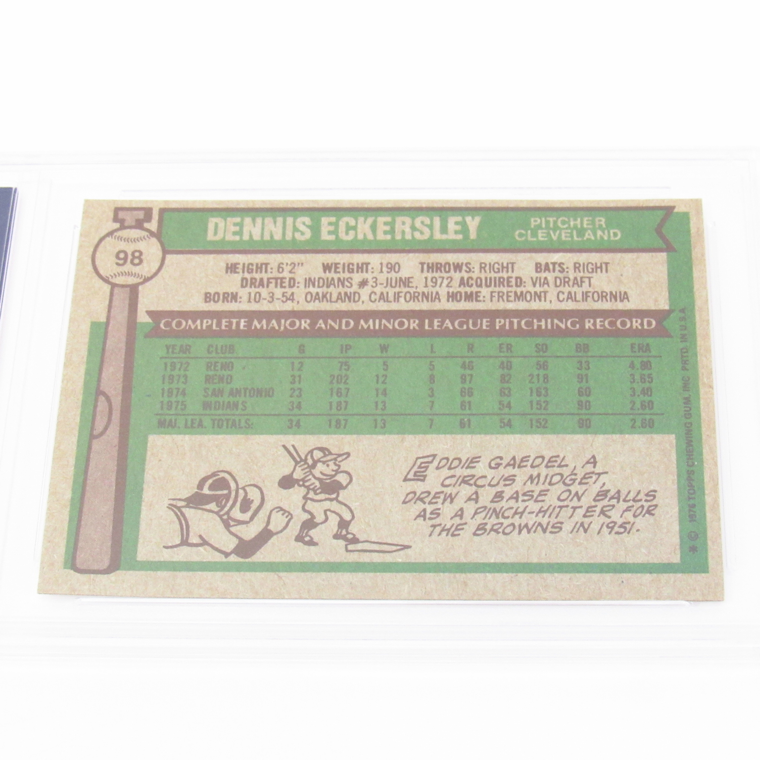1975 Topps Dennis Eckersley  Baseball cards, Baseball trading cards,  Cleveland indians baseball