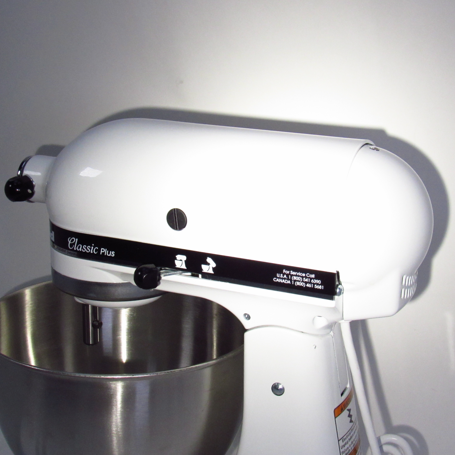 KitchenAid KSM75WH Classic Plus Tilt-Head Stand Mixer - White, 4.5