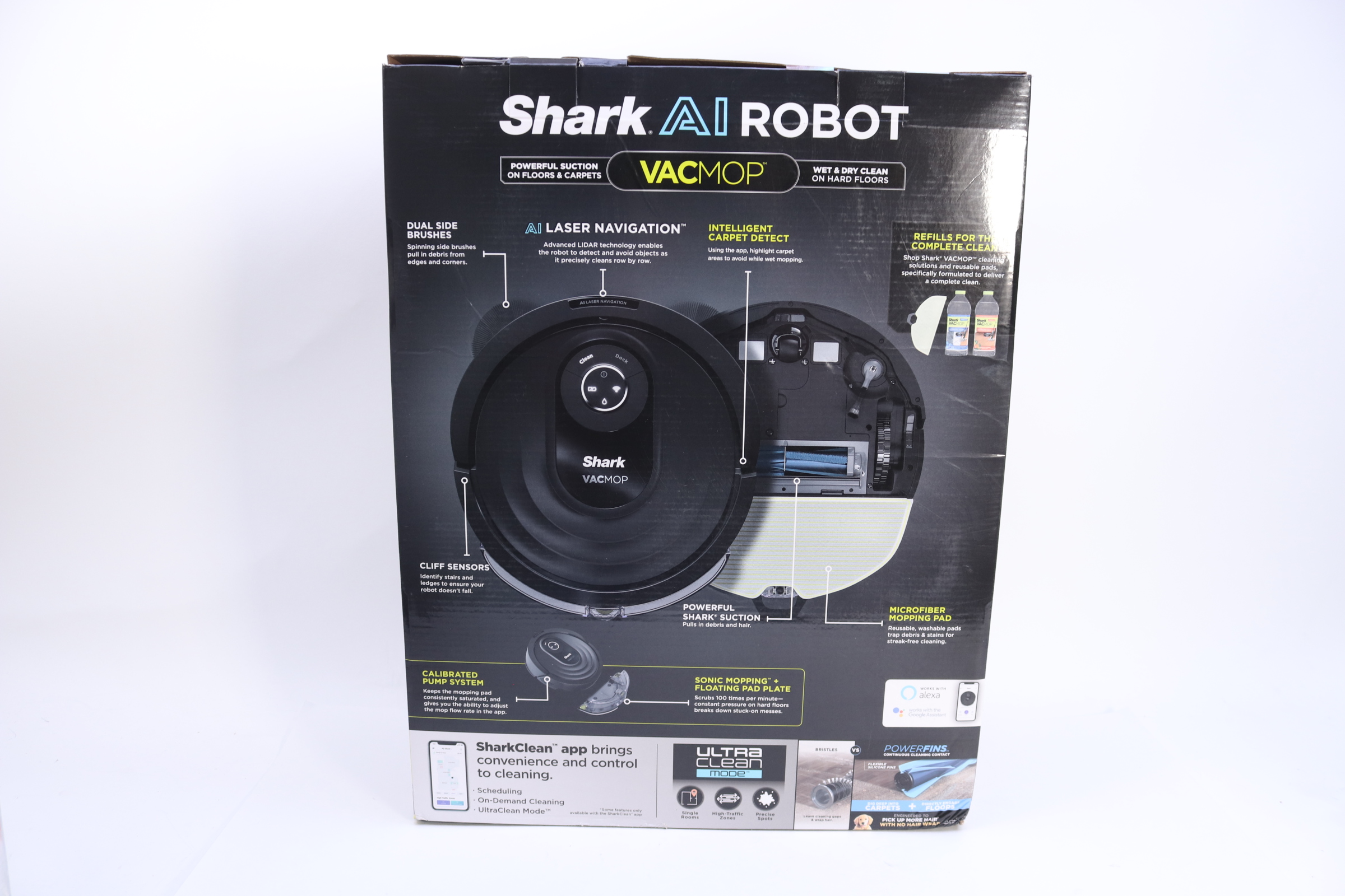 Shark AI VACMOP RV2000WD Wi-Fi Connected outlet Robot Vacuum and Mop with LIDAR Navigat