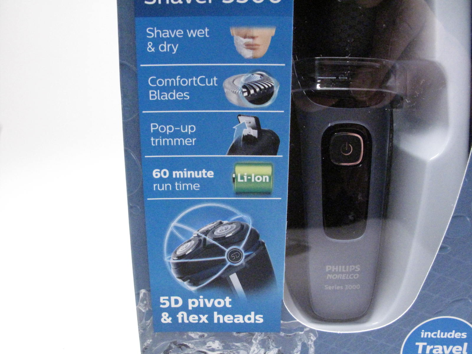 Philips Men's Rotary Wet or Dry Shaver Razor Series 3000 5D Pivot & Flex  Heads