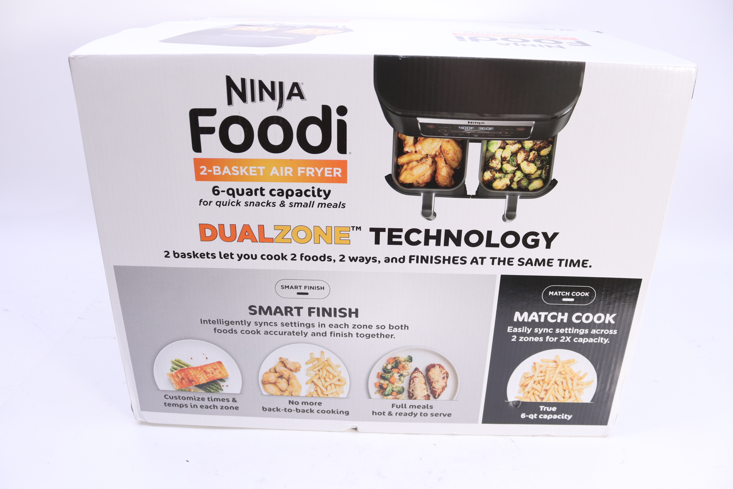 Ninja Foodi 6 Quart 5 In 1 Dual Zone 2 Basket Air Fryer DZ090 Black