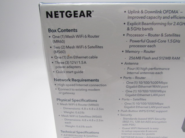 Netgear Nighthawk MK63S-100NAS AX1800 Mesh Wifi 6 System 3 Pack