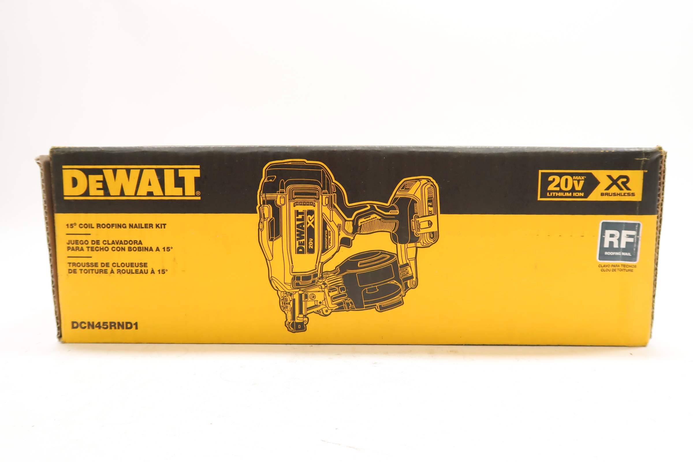 DeWalt DCN45RND1 20V MAX 15 Cordless Coil Roofing Nailer Kit