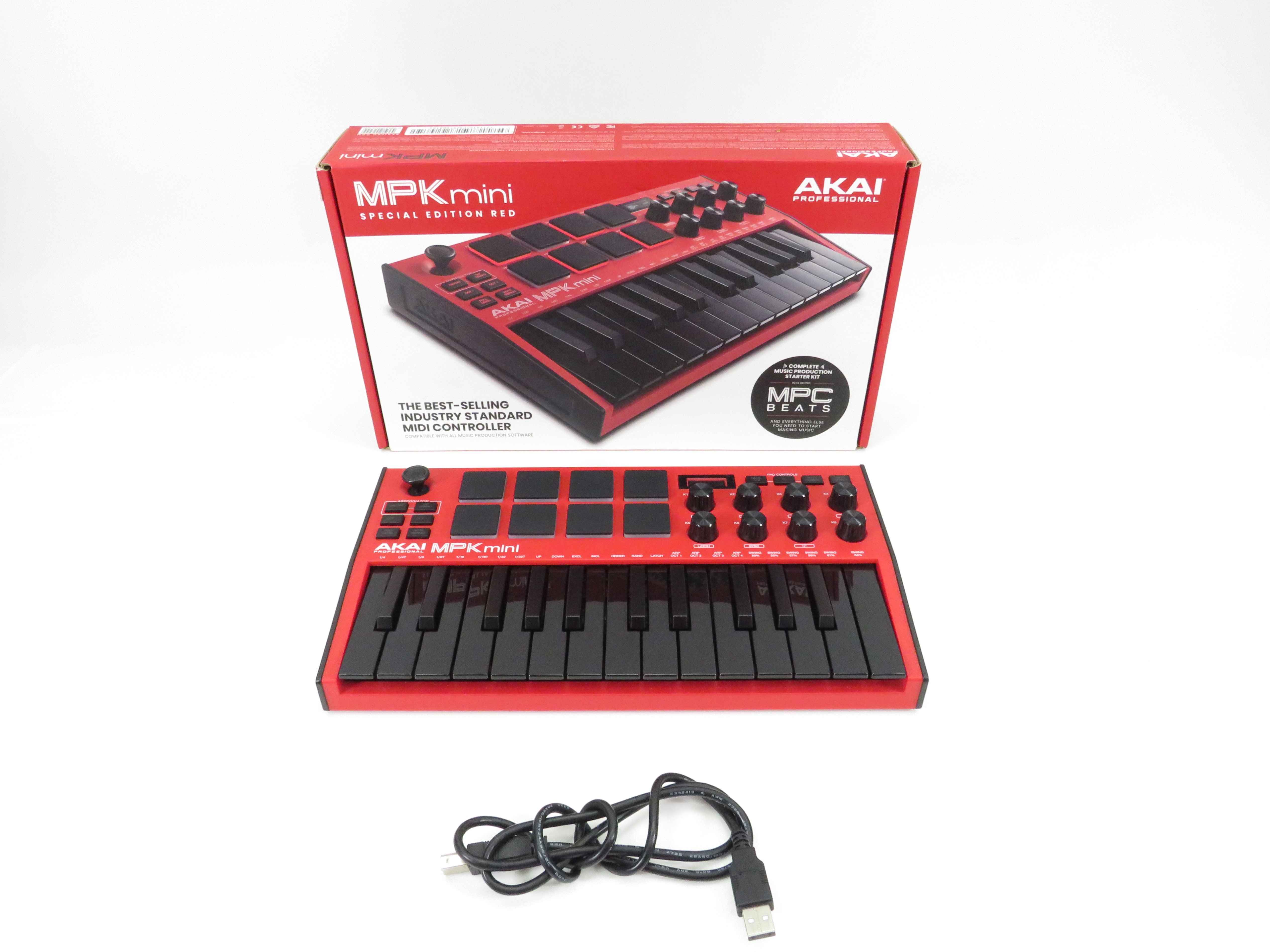 AKAI MPK mini MK3 Professional MIDI Keyboard Controller Red New in Box