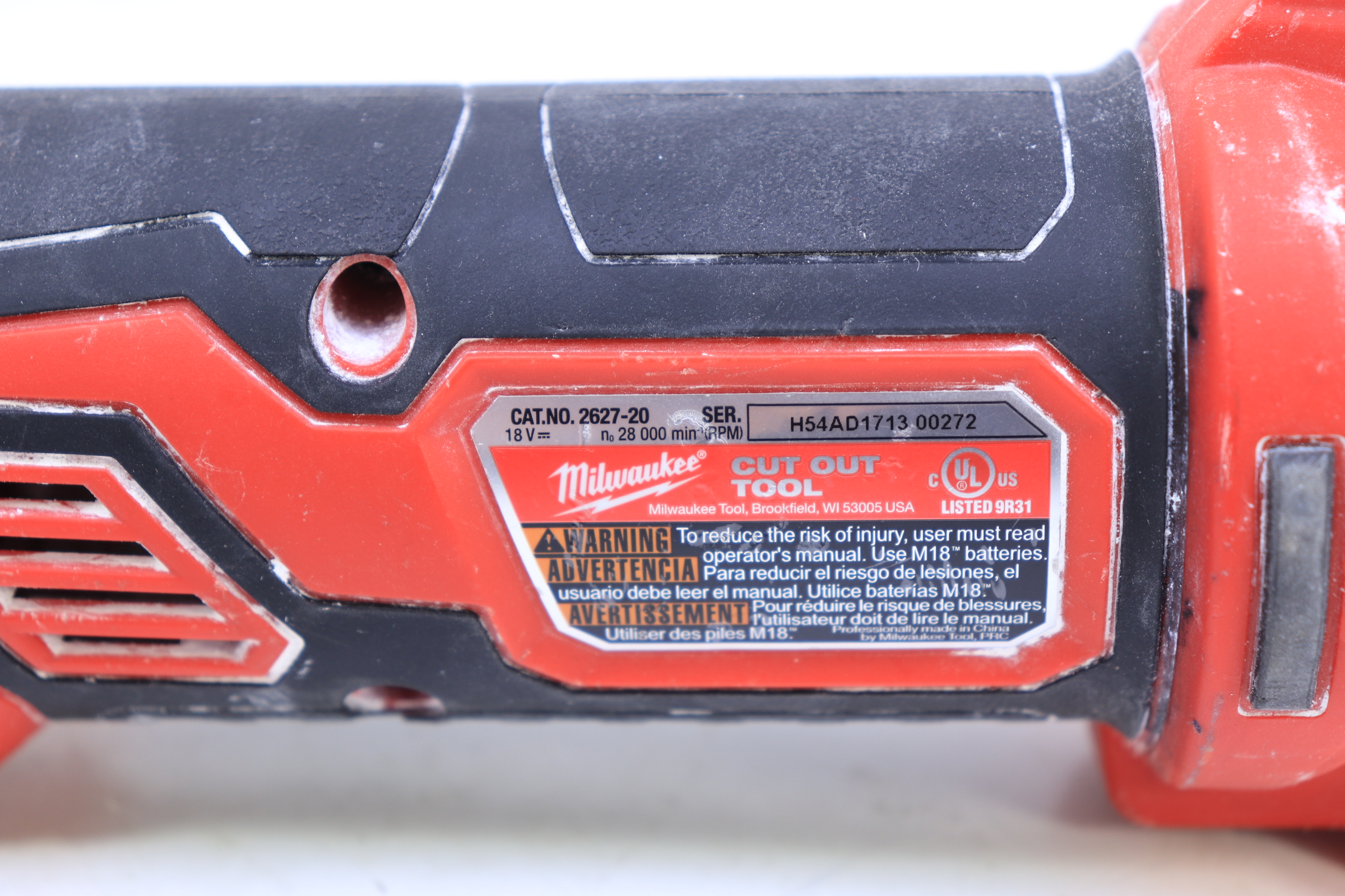 Milwaukee M18 18V Lithium-Ion Cordless Drywall Cut Out Rotary Tool w/2.0ah  Battery 2627-20-48-11-1820 - The Home Depot