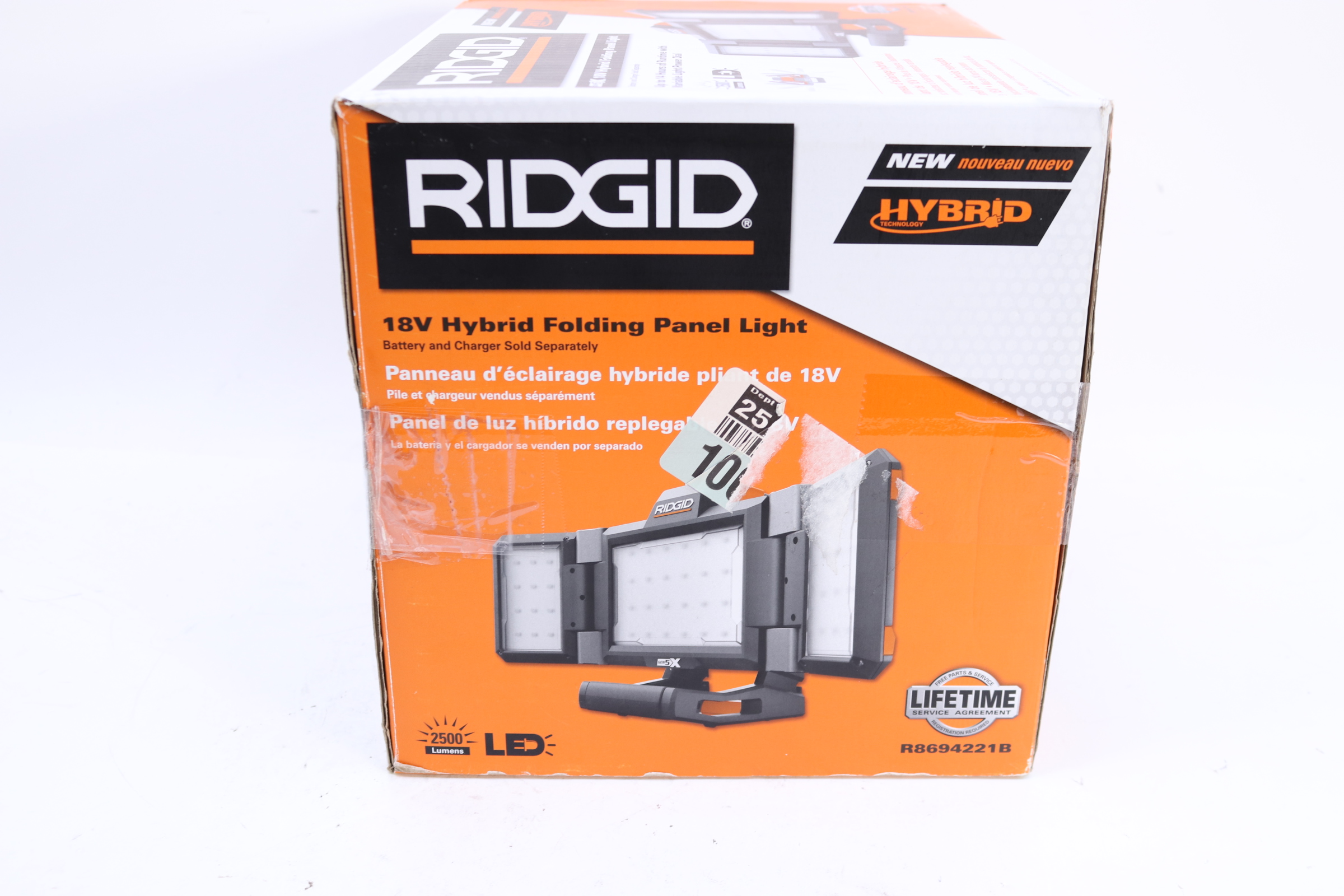 Rigid R8694221B 18V Cordless Lithium Ion Hybrid LED Panel Light