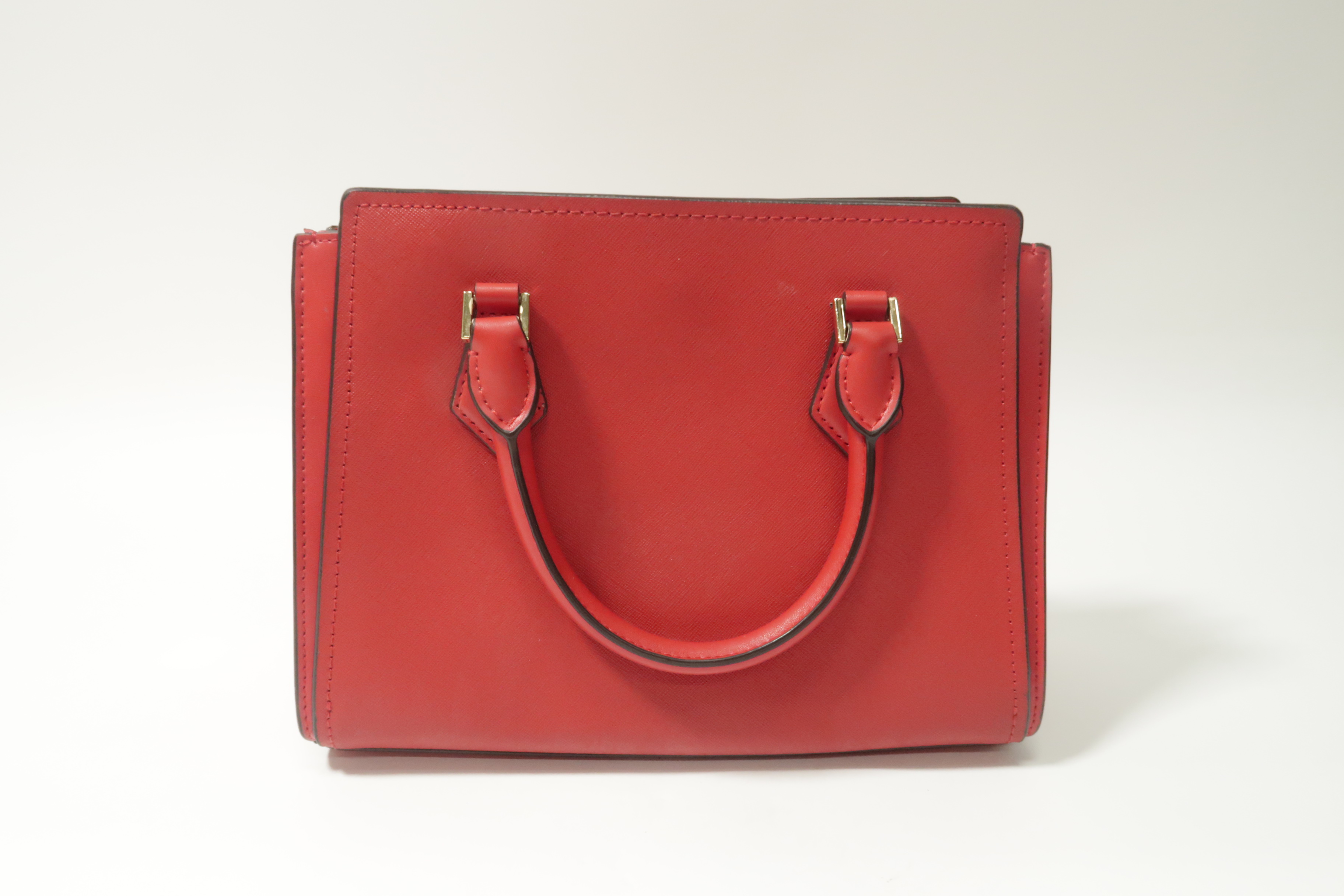 Michael Kors Hope Satchel Bag Large Flame Red in Saffiano Leather with  Gold-tone - US