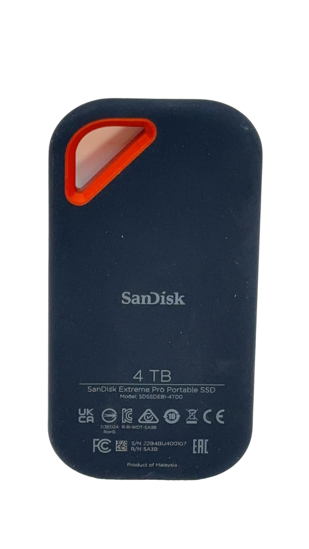 SanDisk SDSSDE81-4T00-G25 Extreme Pro Portable 4TB External USB-C NVMe SSD