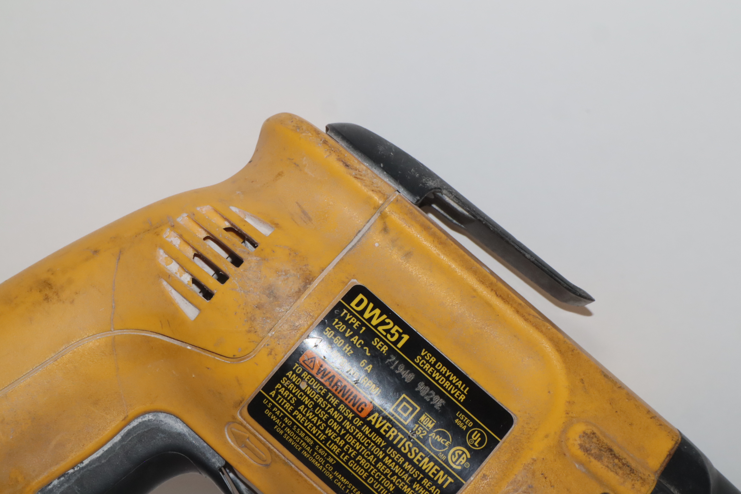 DeWalt DW251 4000RPM Corded 120V Variable Speed Reversible Drywall