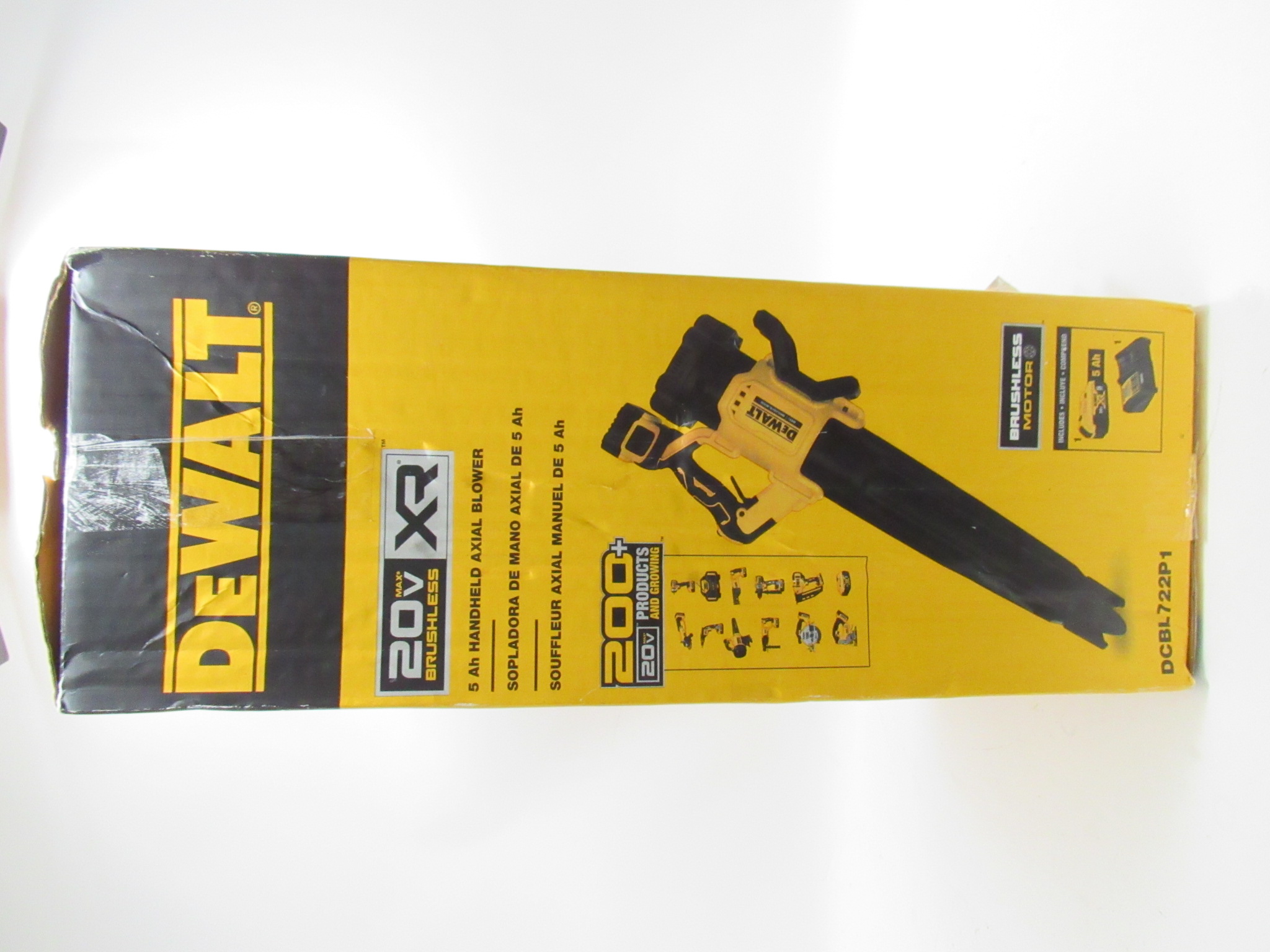 Dewalt XR Axial Blower, Handheld, Brushless, 5 Ah, 20V Max