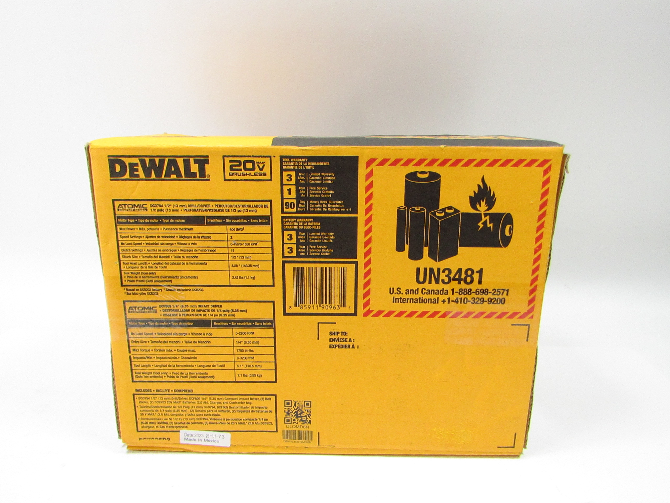 DeWalt DCK225D2 Atomic 20V Max Brushless 2 Tool Combo Kit