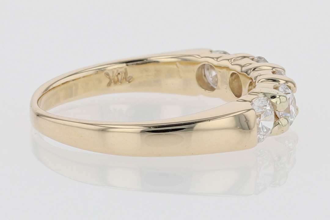 .88ctw Round Cut Diamond Prong Set Wedding Band Ring 14k Yellow Gold Size 6
